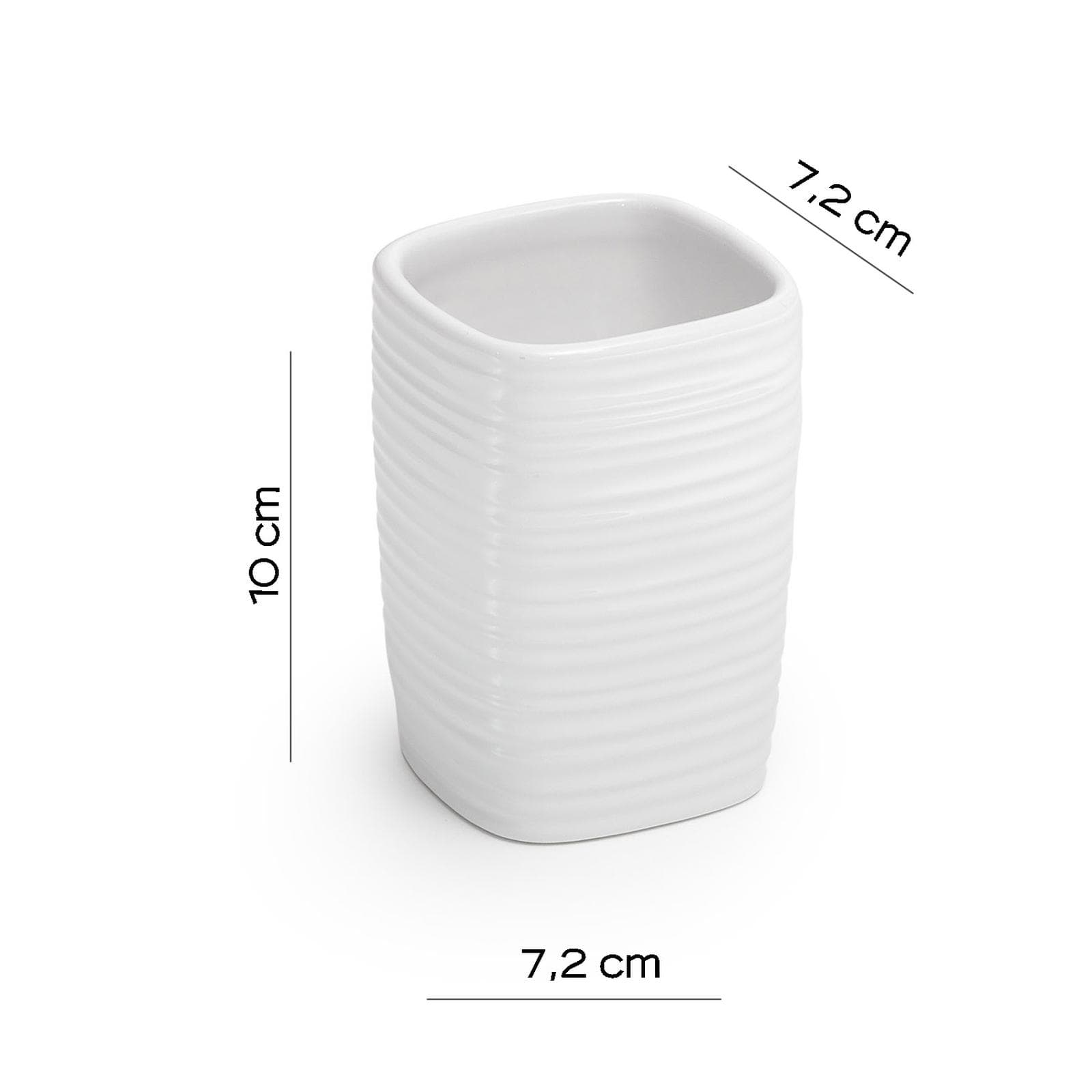 Portaspazzolino da appoggio in ceramica bianco - Kelly di Gedy