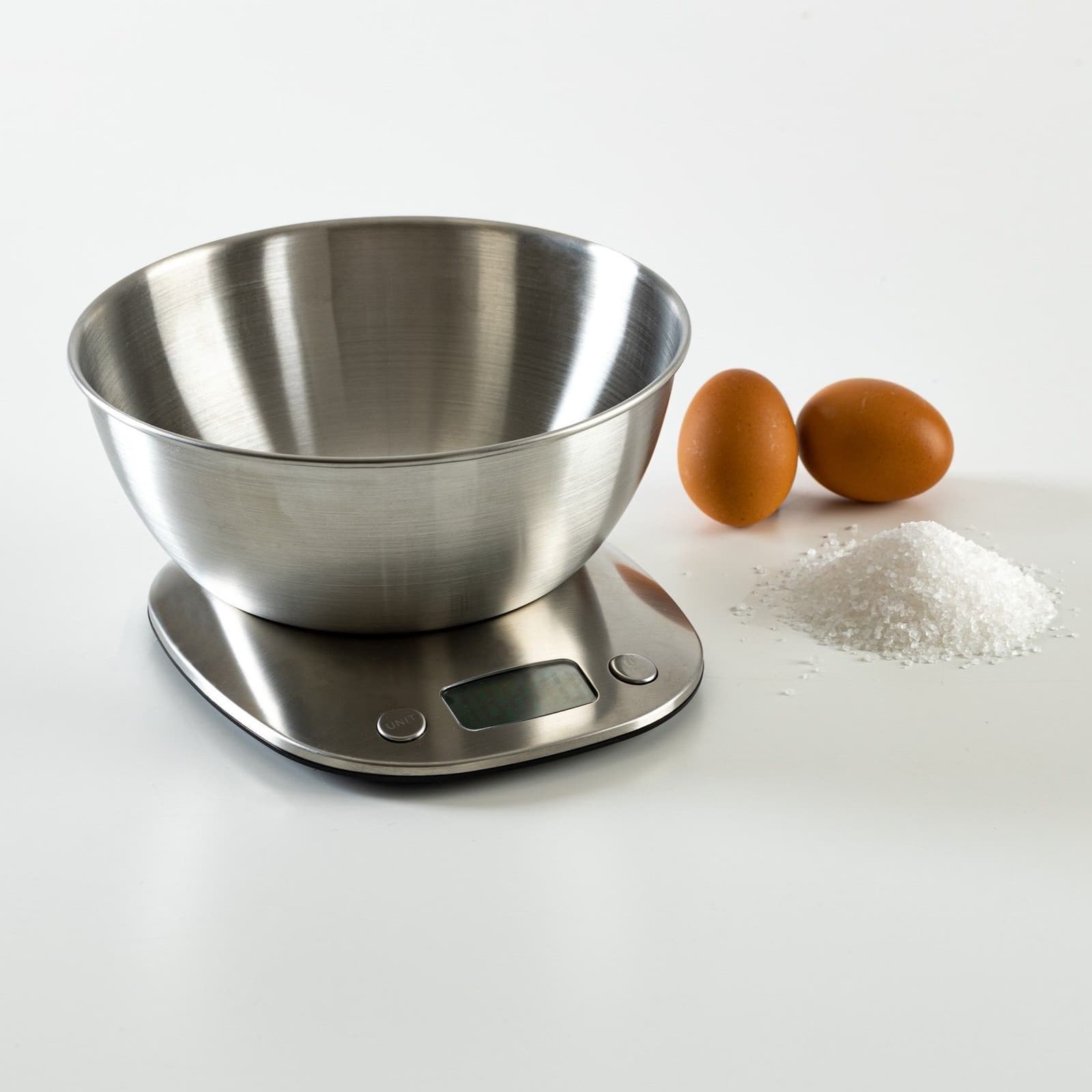 Bilancia alimentare digitale con ciotola in acciaio inox