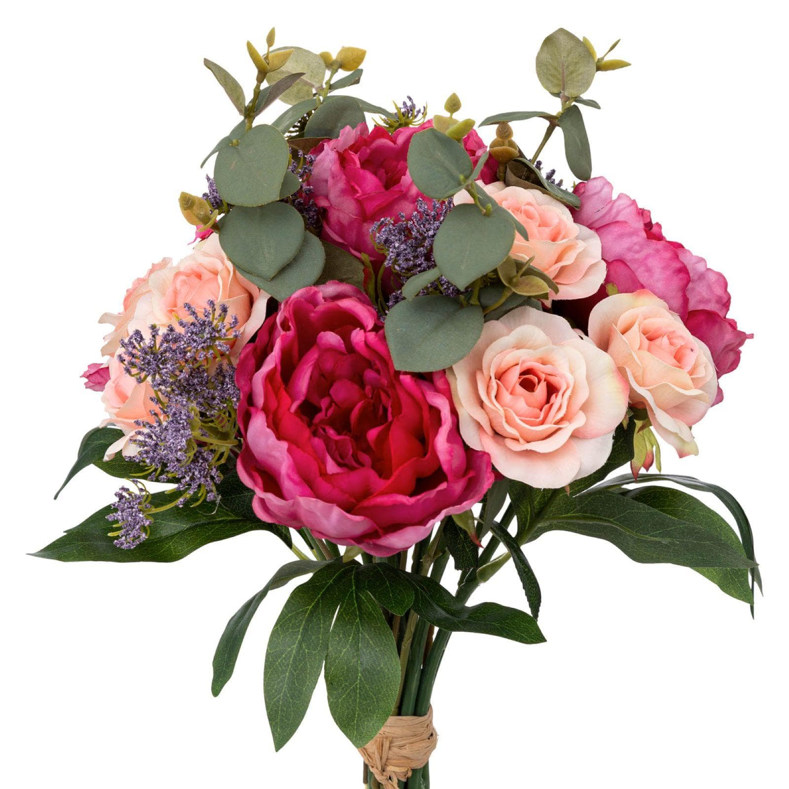 Bouquet di fiori musti artificiali 53h cm rosa e multicolore