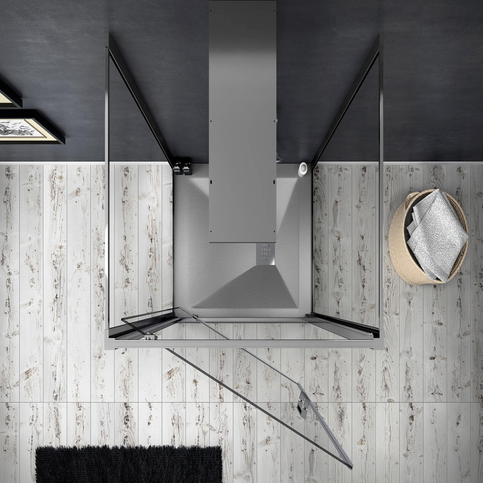 Box 3 lati 70x100x70 cm battente vetro trasparente anticalcare profilo cromo 195h - Moritz