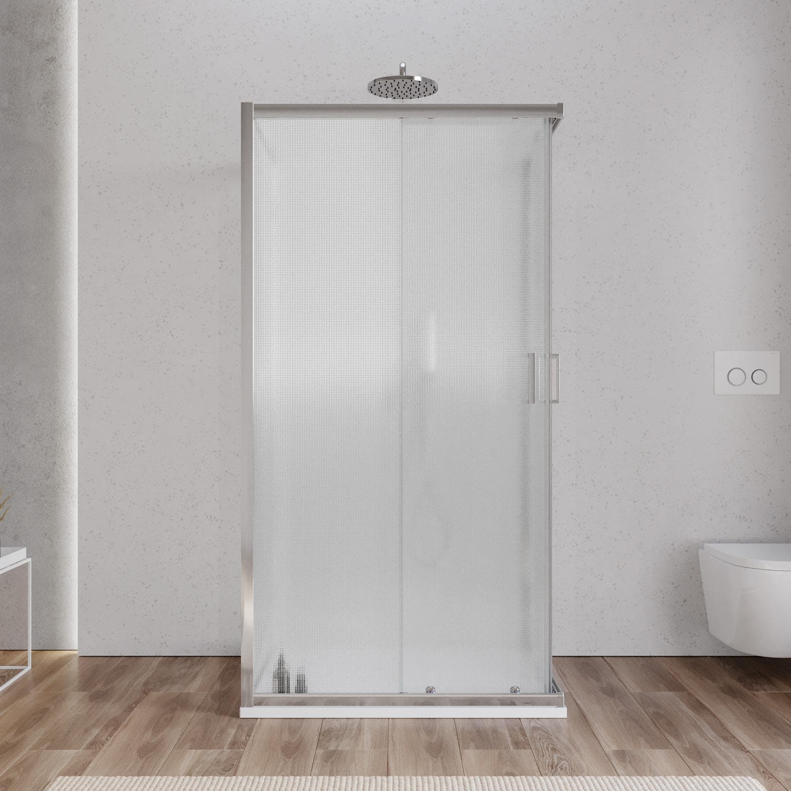 Box 3 lati 70x100x70 cm doppio scorrevole vetro temperato 6mm stampato 185h - Young