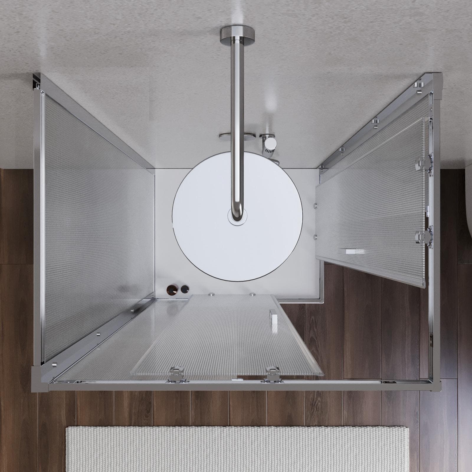 Box 3 lati 70x90x70 cm doppio scorrevole vetro temperato 6mm stampato 185h - Young