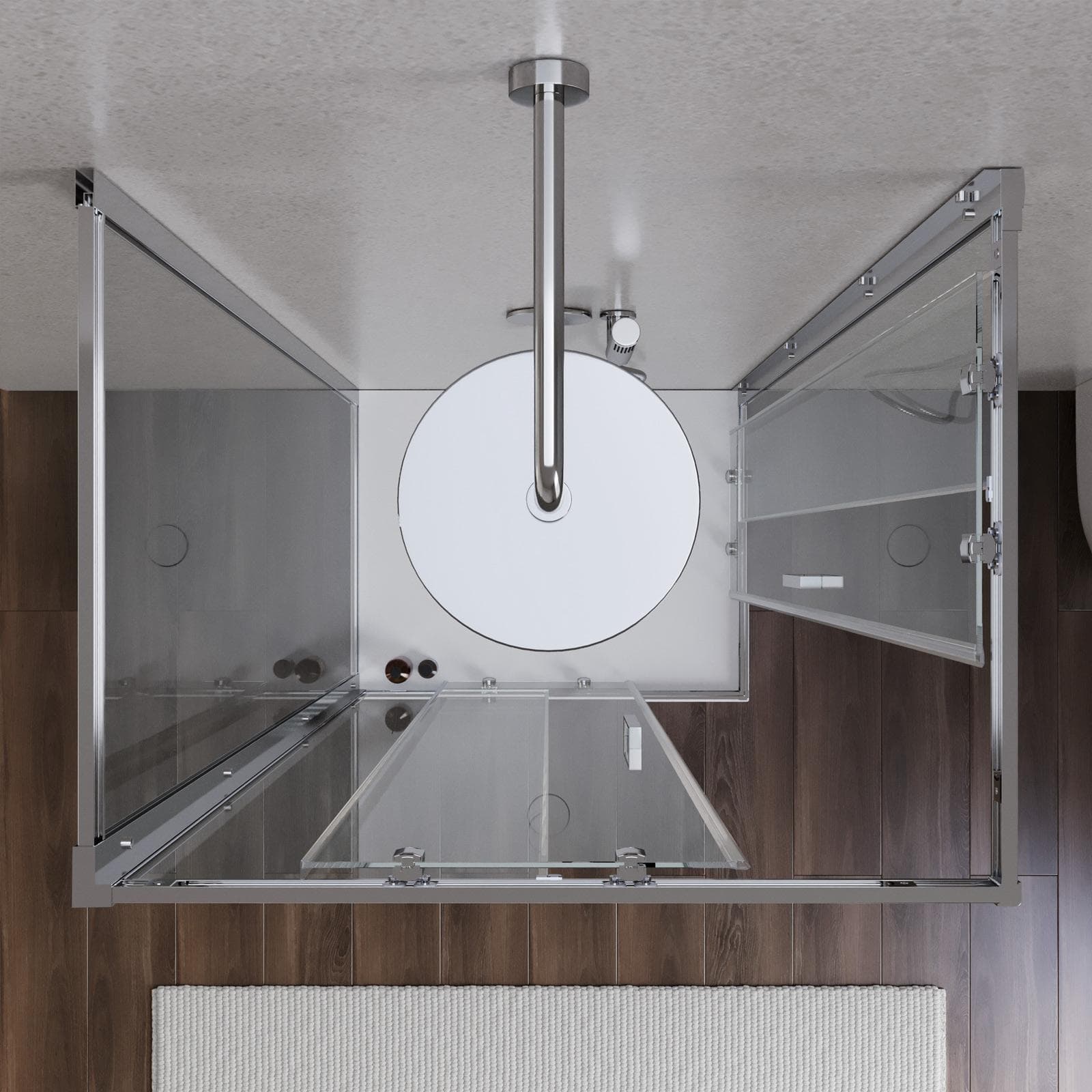 Box 3 lati 70x90x70 cm doppio scorrevole vetro temperato 6mm trasparente 185h - Young