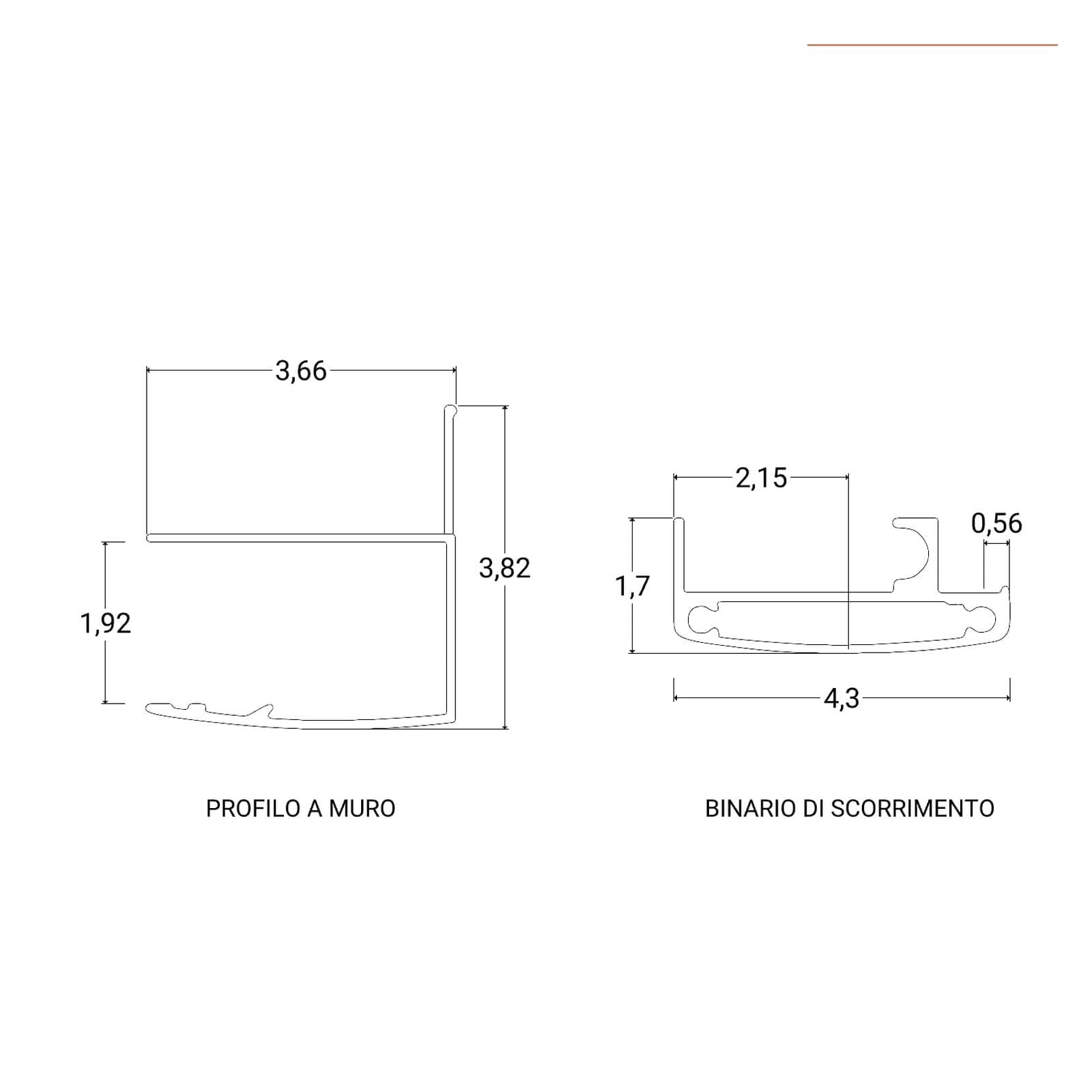 Box 3 lati 70x90x70 cm doppio scorrevole vetro temperato 6mm trasparente 185h - Young