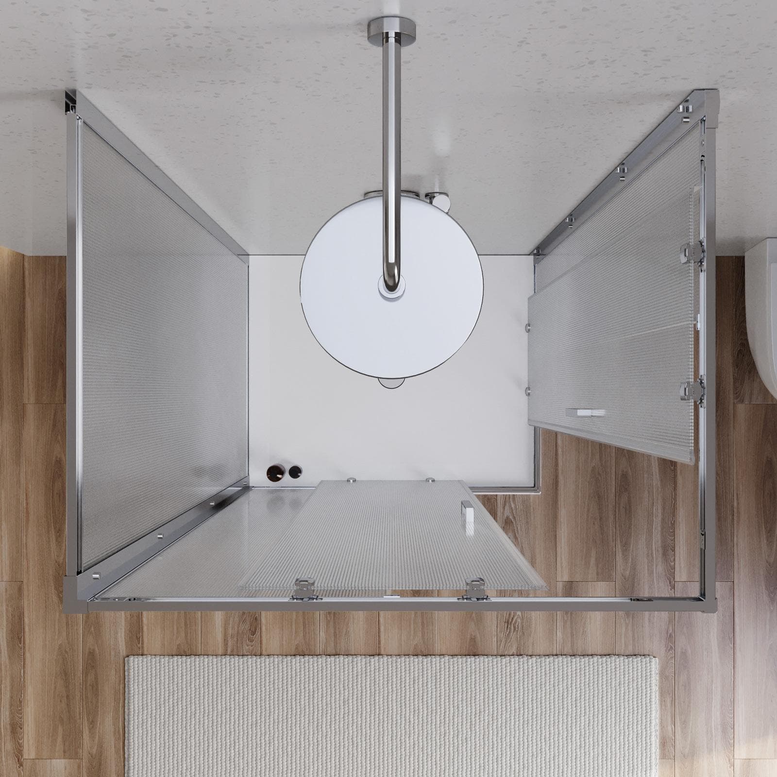 Box 3 lati 80x100x80 cm doppio scorrevole vetro temperato 6mm stampato 185h - Young