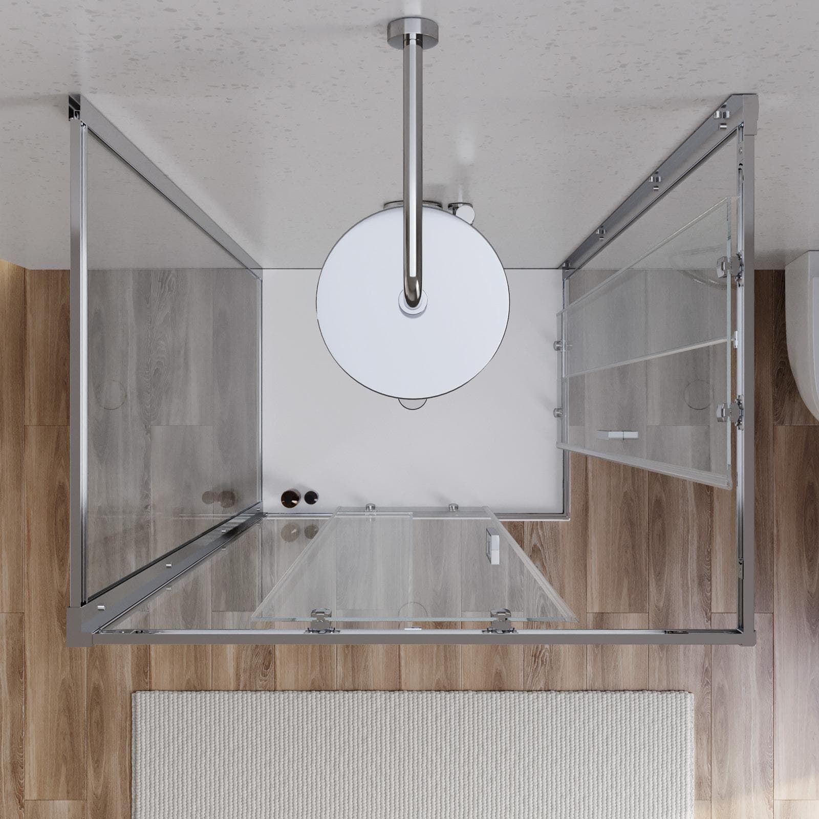 Box 3 lati 80x100x80 cm doppio scorrevole vetro temperato 6mm trasparente 185h - Young