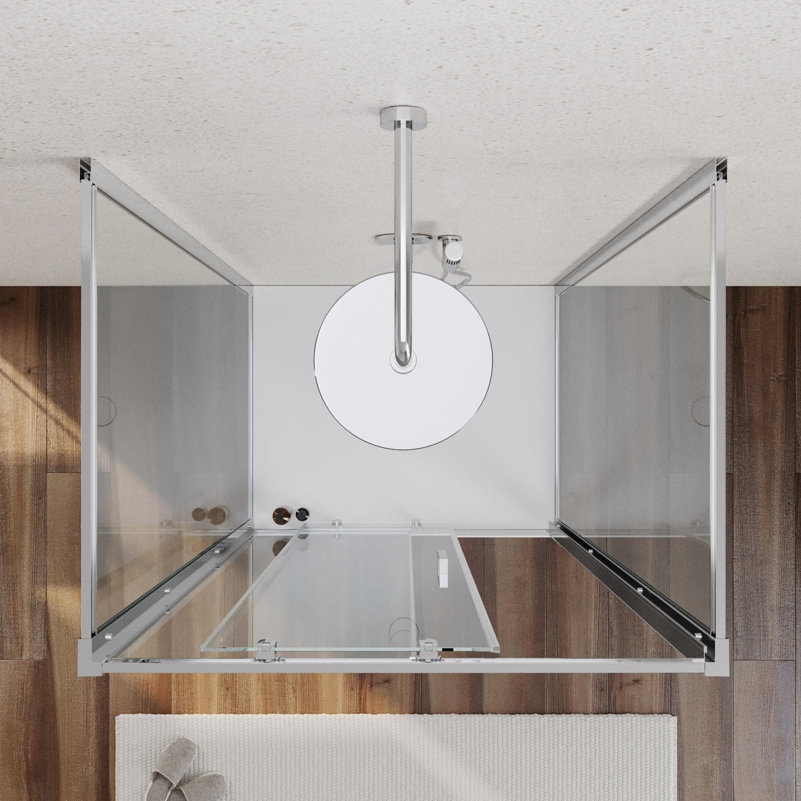 Box 3 lati 80x100x80 cm scorrevole vetro temperato 6mm trasparente 185h - Young