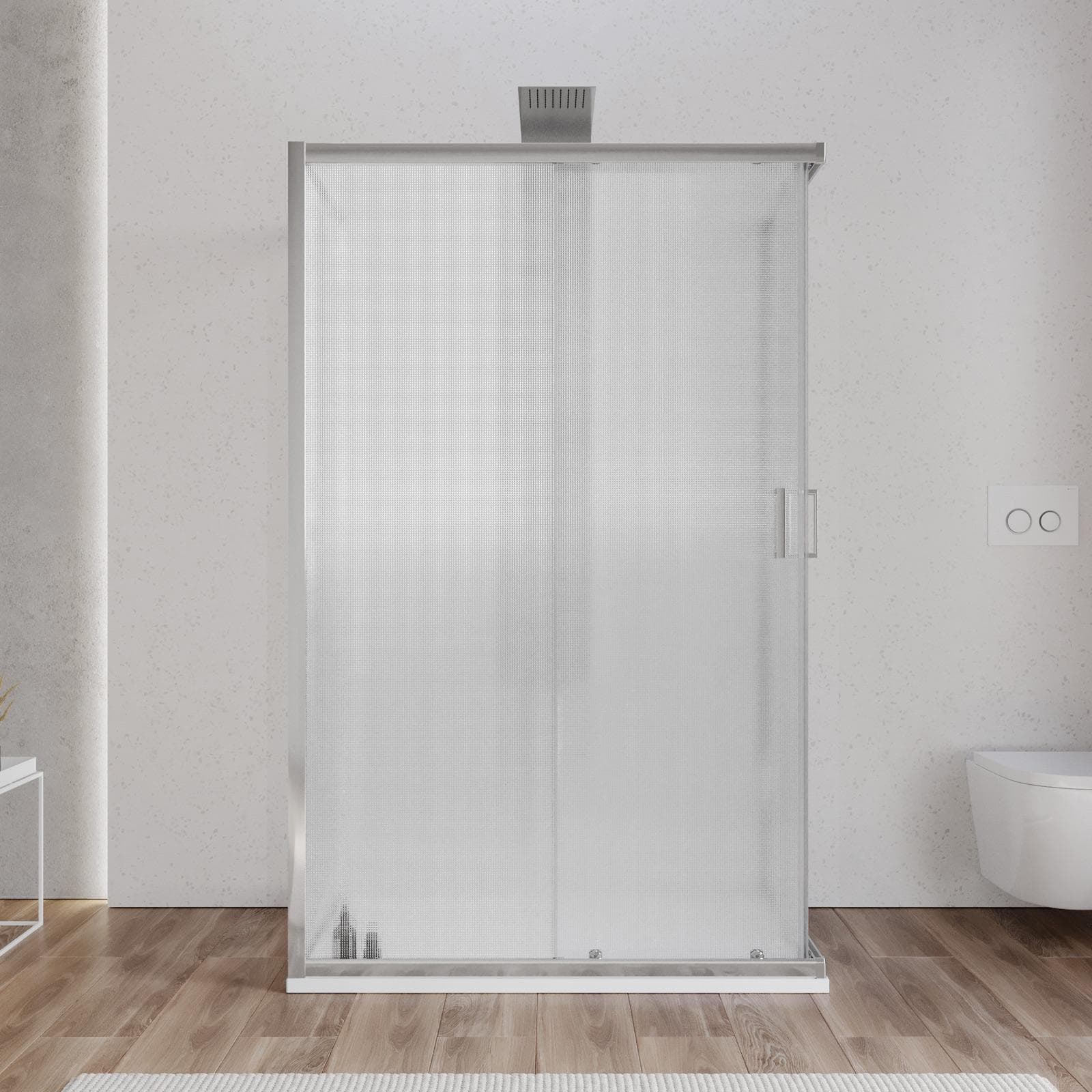 Box 3 lati 80x120x80 cm doppio scorrevole vetro temperato 6mm stampato 185h - Young