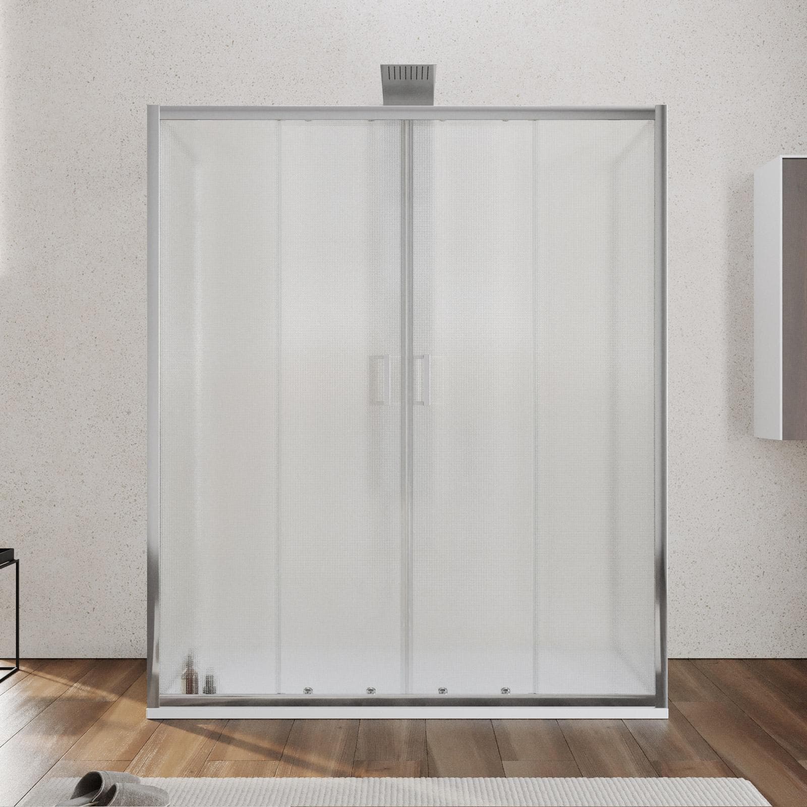 Box 3 lati 80x170x80 cm doppio scorrevole vetro temperato 6mm stampato 185h - Young