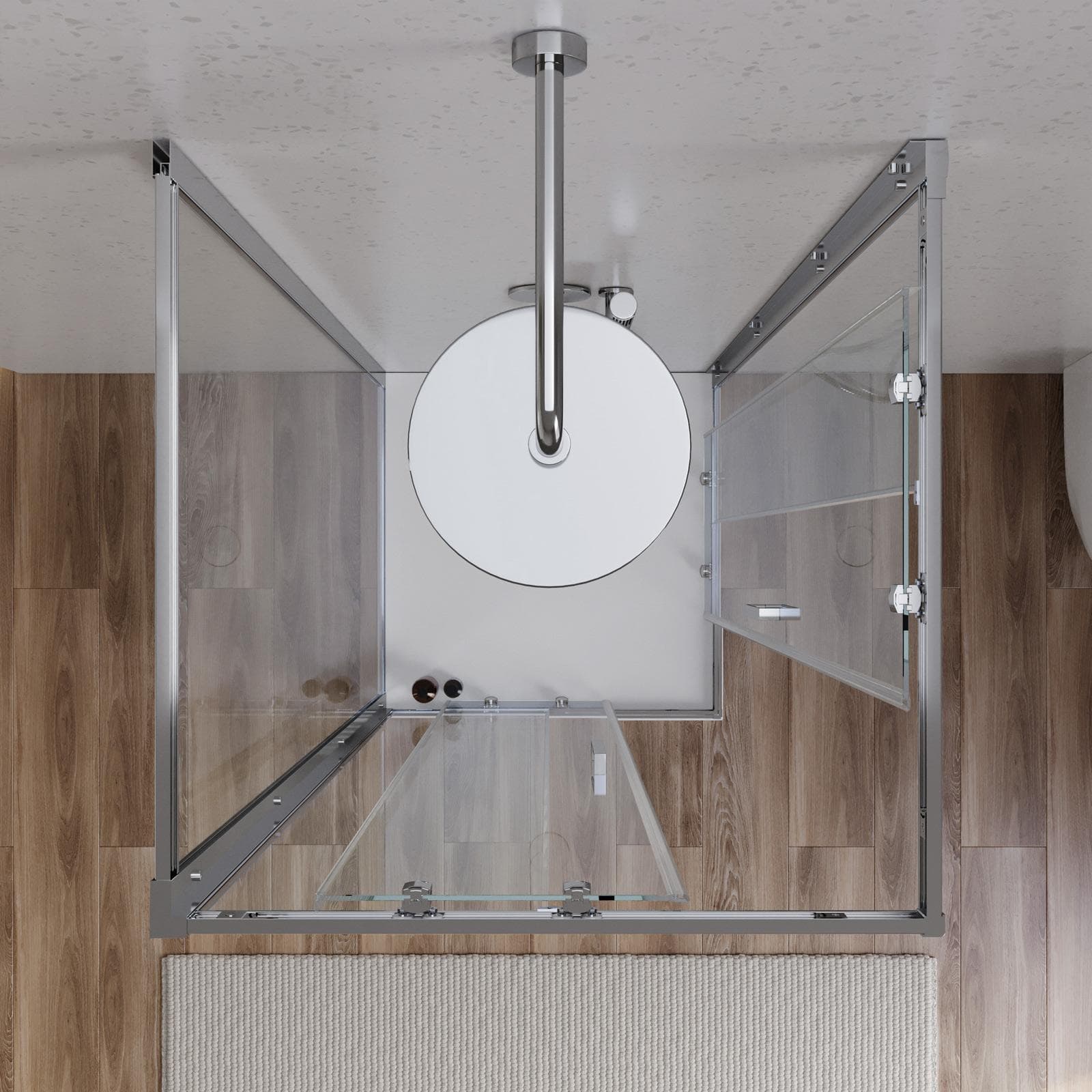 Box 3 lati 80x80x80 cm doppio scorrevole vetro temperato 6mm trasparente 185h - Young