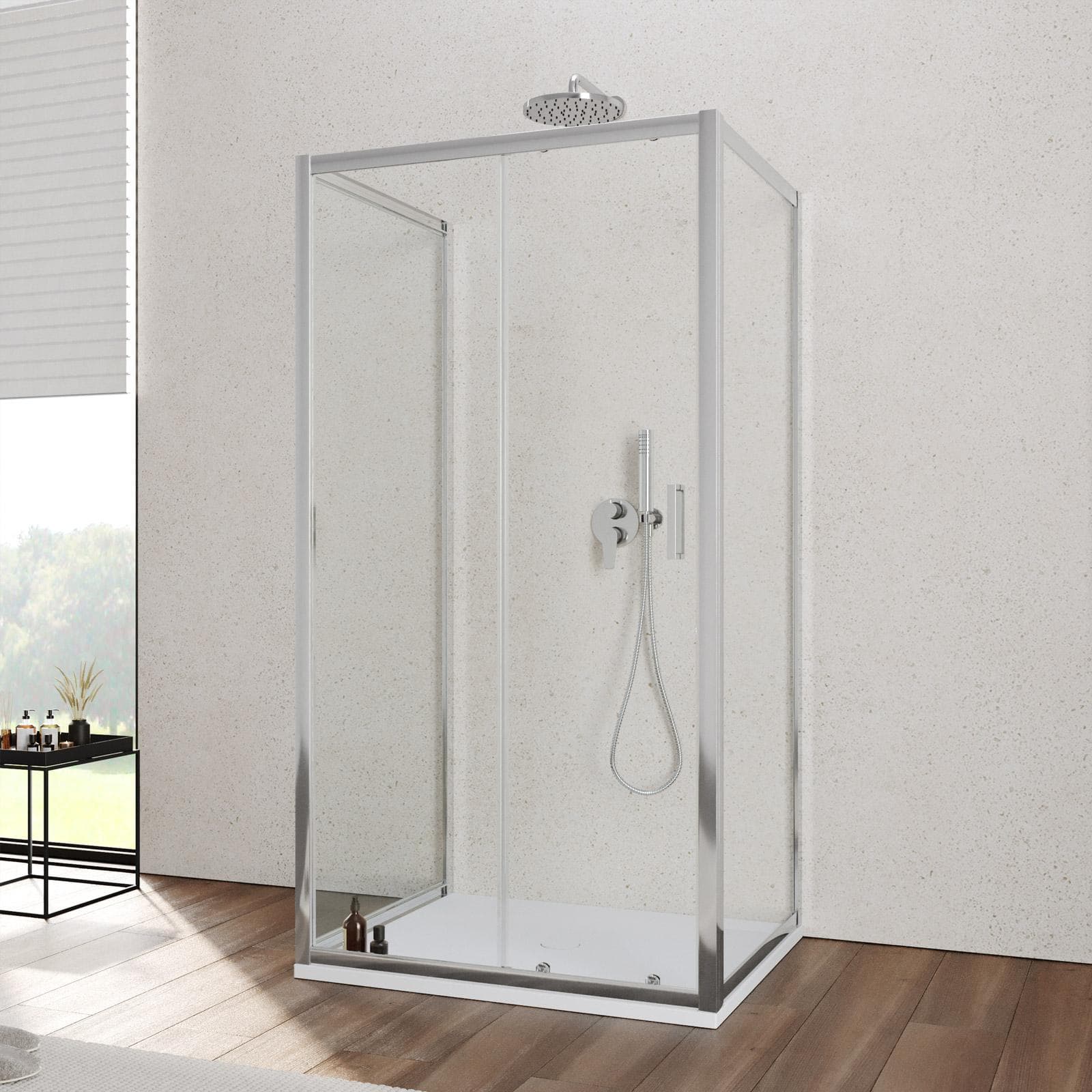 Box 3 lati 90x100x90 cm scorrevole vetro temperato 6mm trasparente 185h - Young