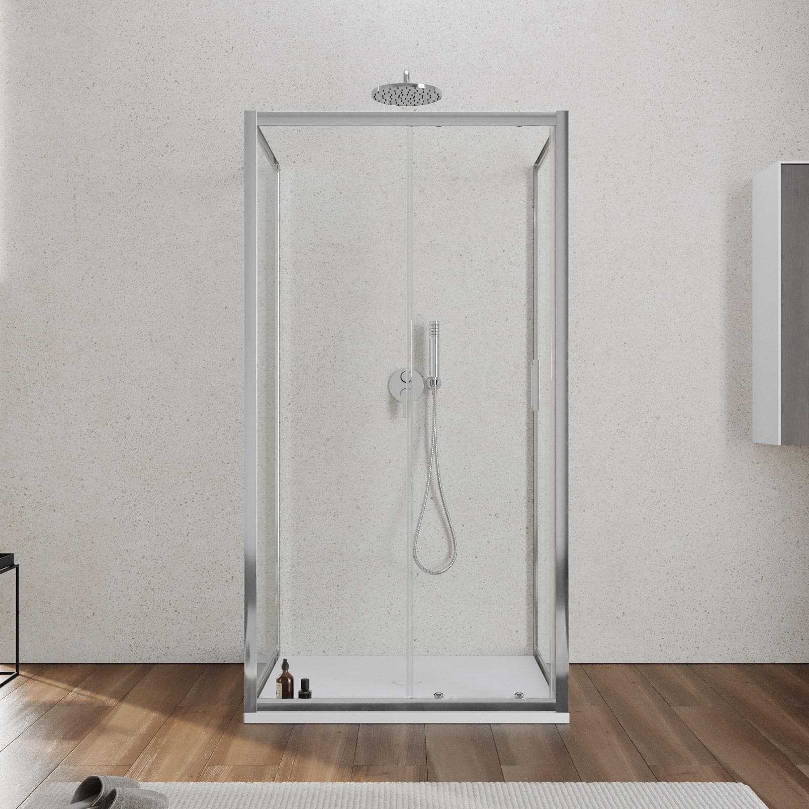 Box 3 lati 90x100x90 cm scorrevole vetro temperato 6mm trasparente 185h - Young