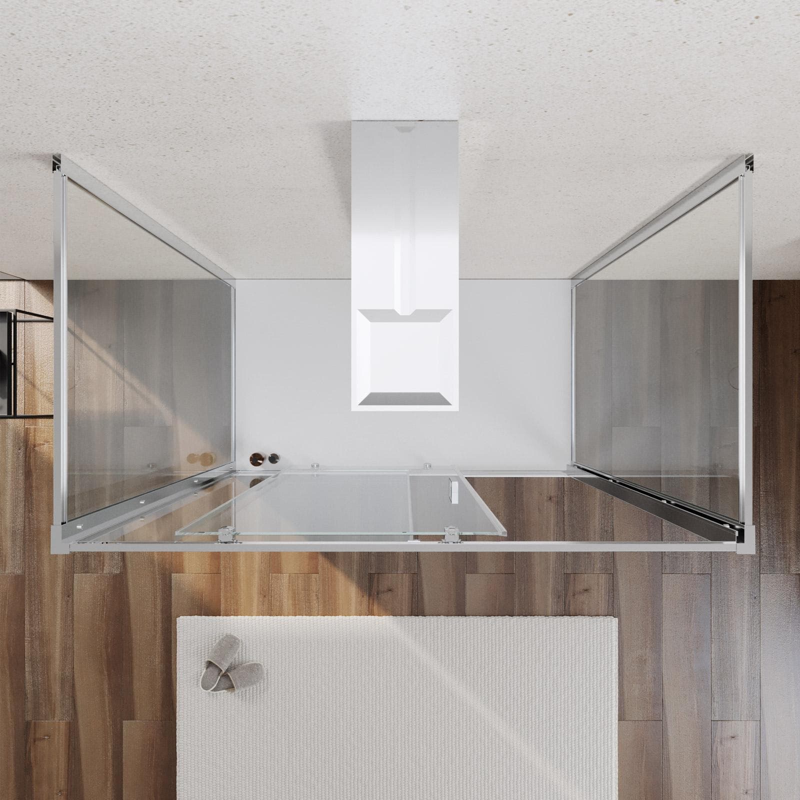 Box 3 lati 90x140x90 cm scorrevole vetro temperato 6mm trasparente 185h - Young
