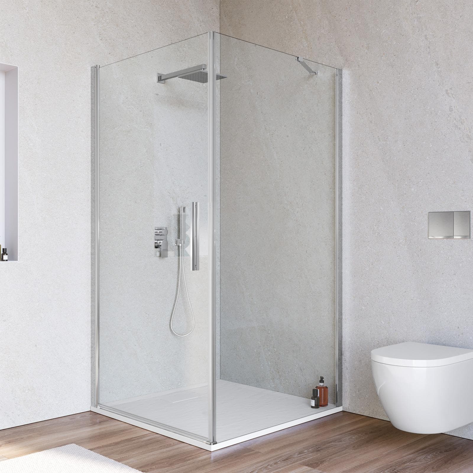 Box doccia 100x100 cm battente in vetro temperato 6mm trasparente 195h - Nilo