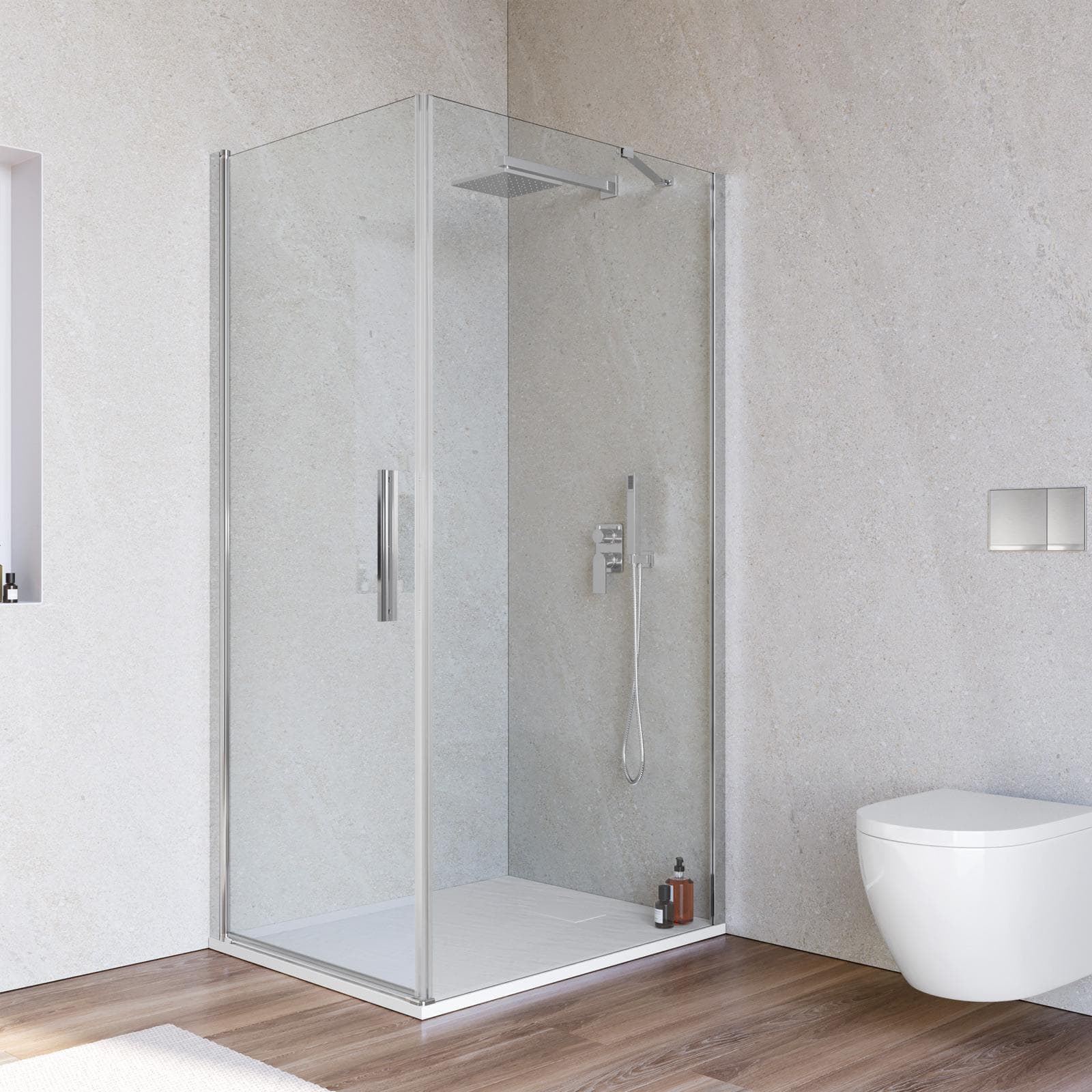 Box doccia 100x80 cm battente in vetro temperato 6mm trasparente 190h - Nilo