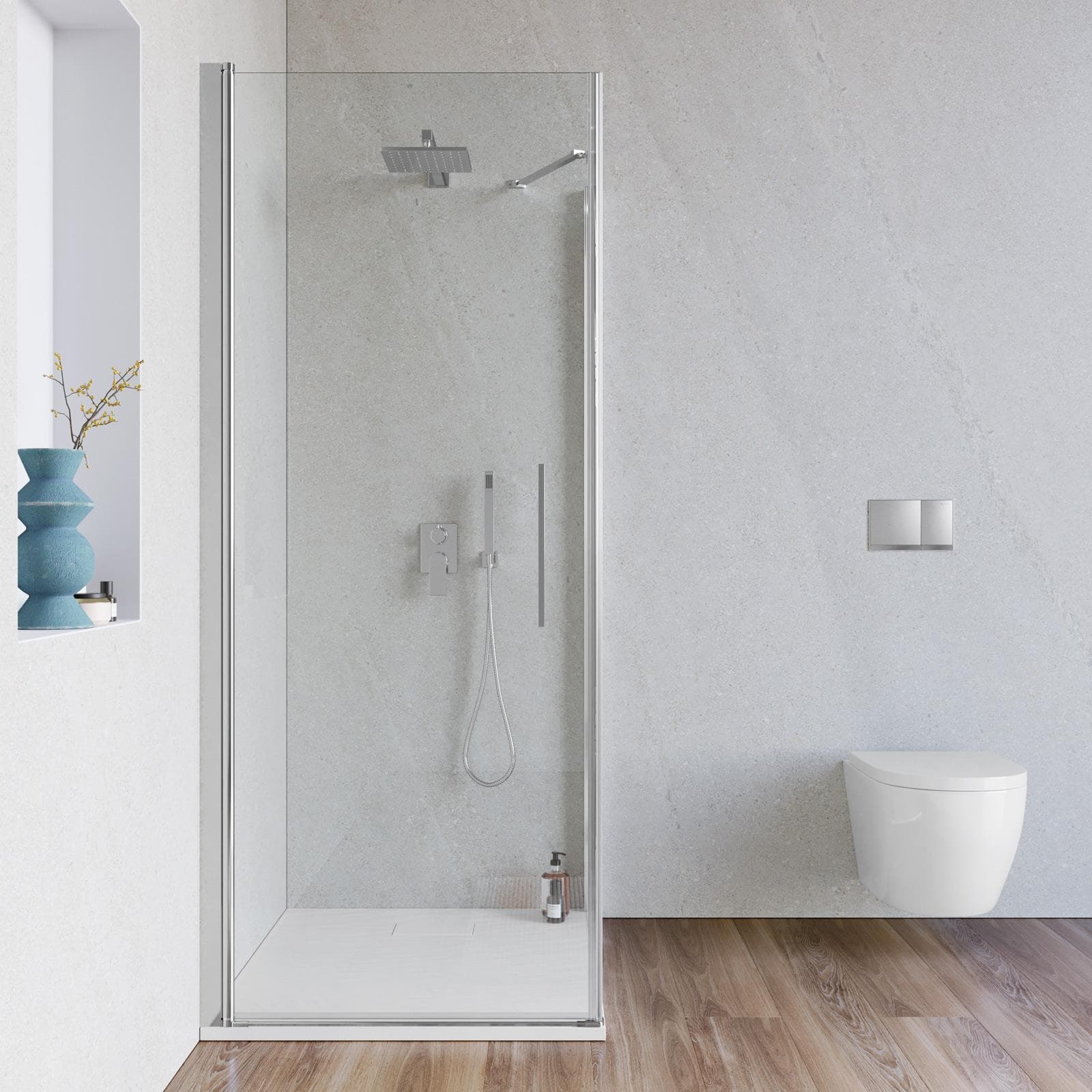 Box doccia 100X85 cm battente 85 cm con vetro temperato trasparente e profilo cromo 195h - Nilo