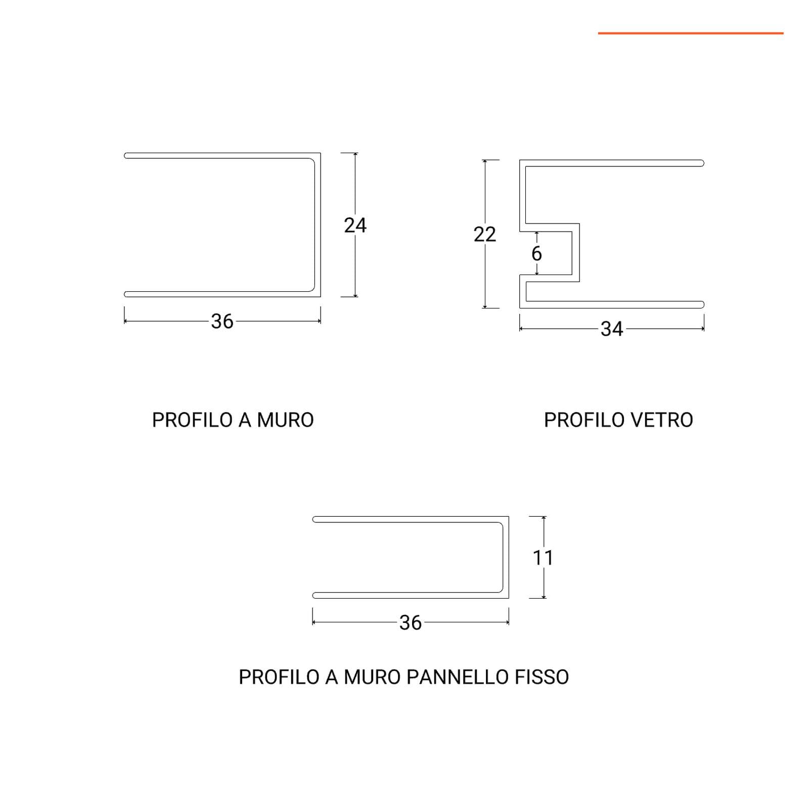 Box doccia 120X90 cm scorrevole sx con vetro anticalcare trasparente e profilo nero 200h - Kiri