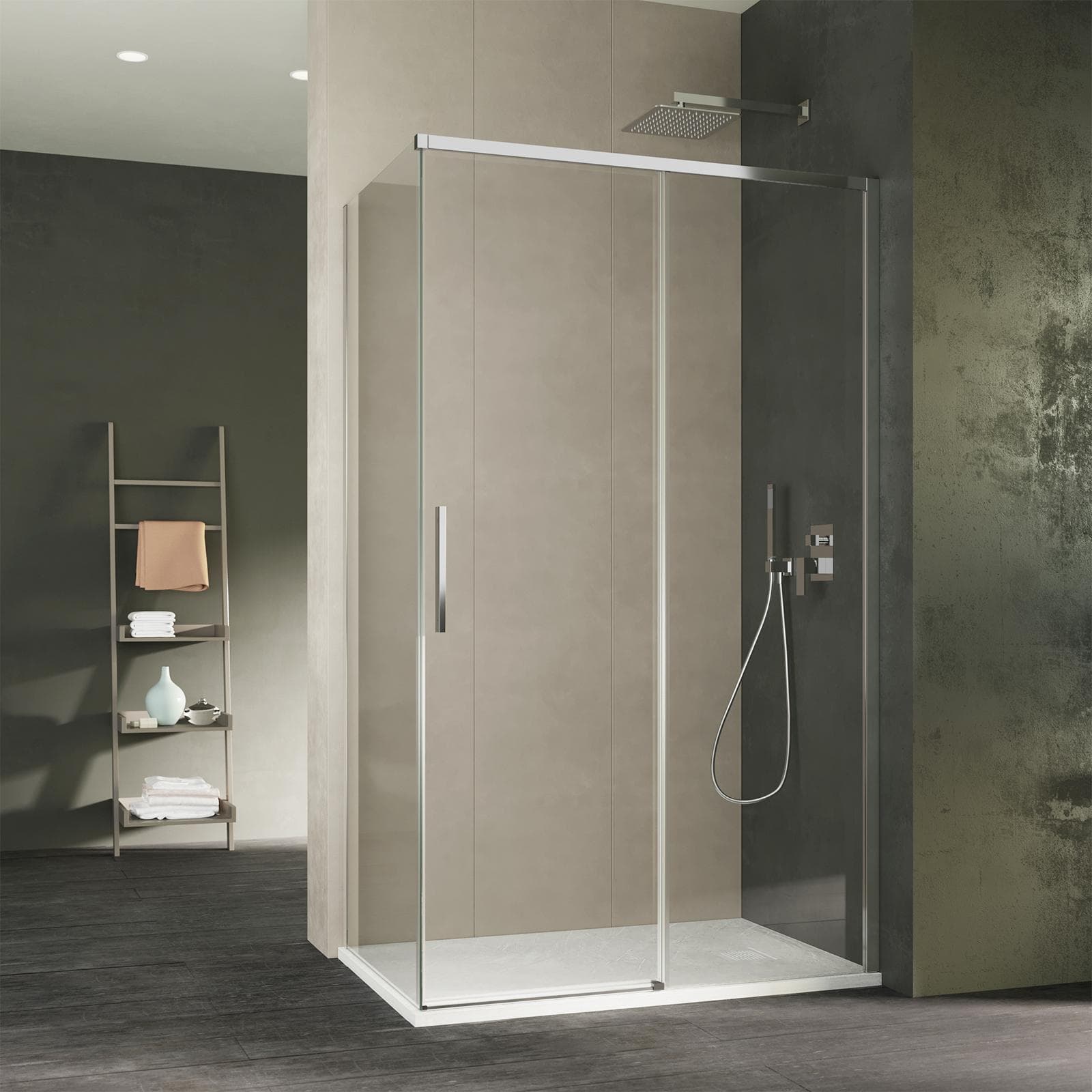 Box doccia 160X70 cm scorrevole dx con vetro anticalcare trasparente e profilo cromo 200h - Kiri