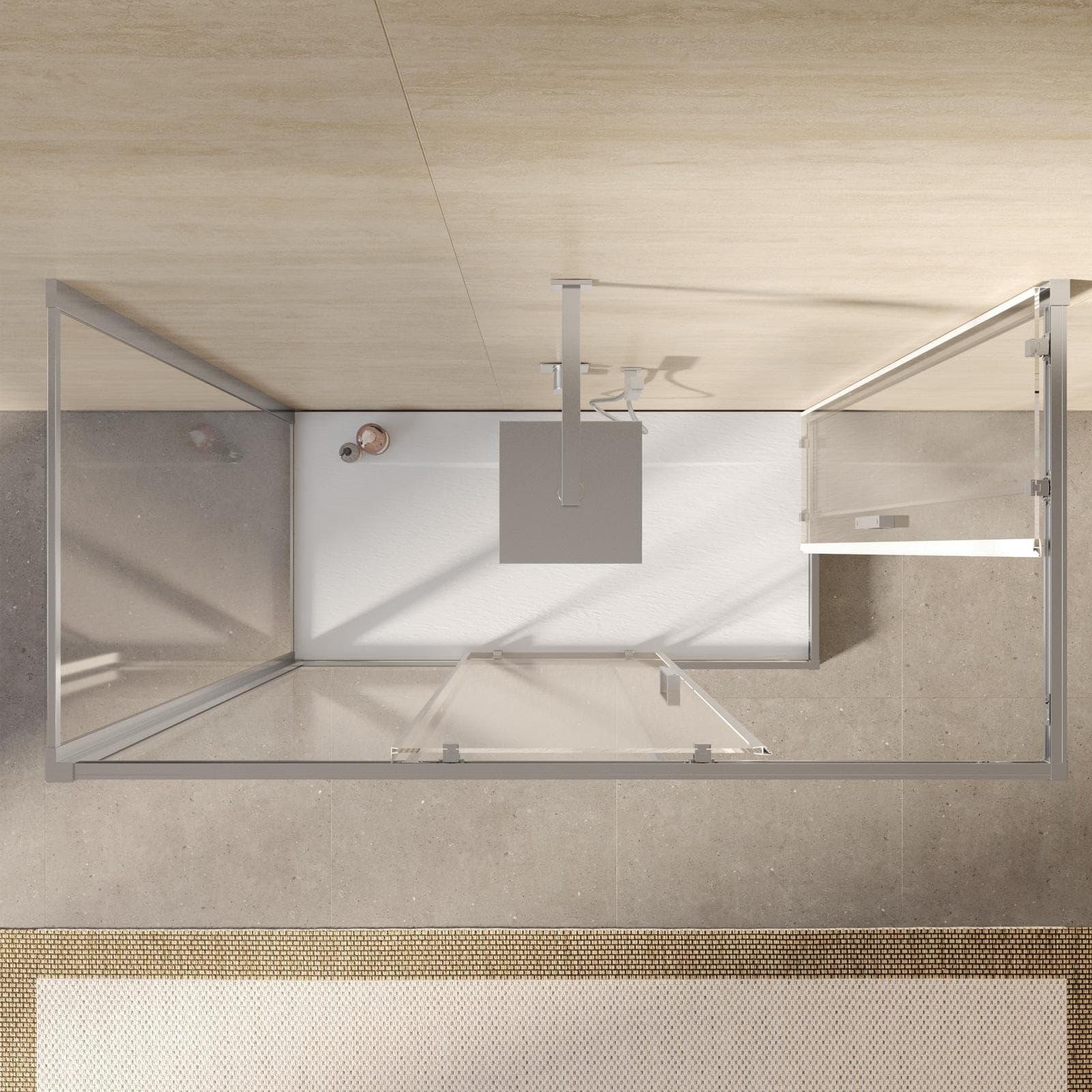 Box 3 lati 70x140x70 cm doppio scorrevole vetro trasparente anticalcare profilo cromo 195h - Moritz