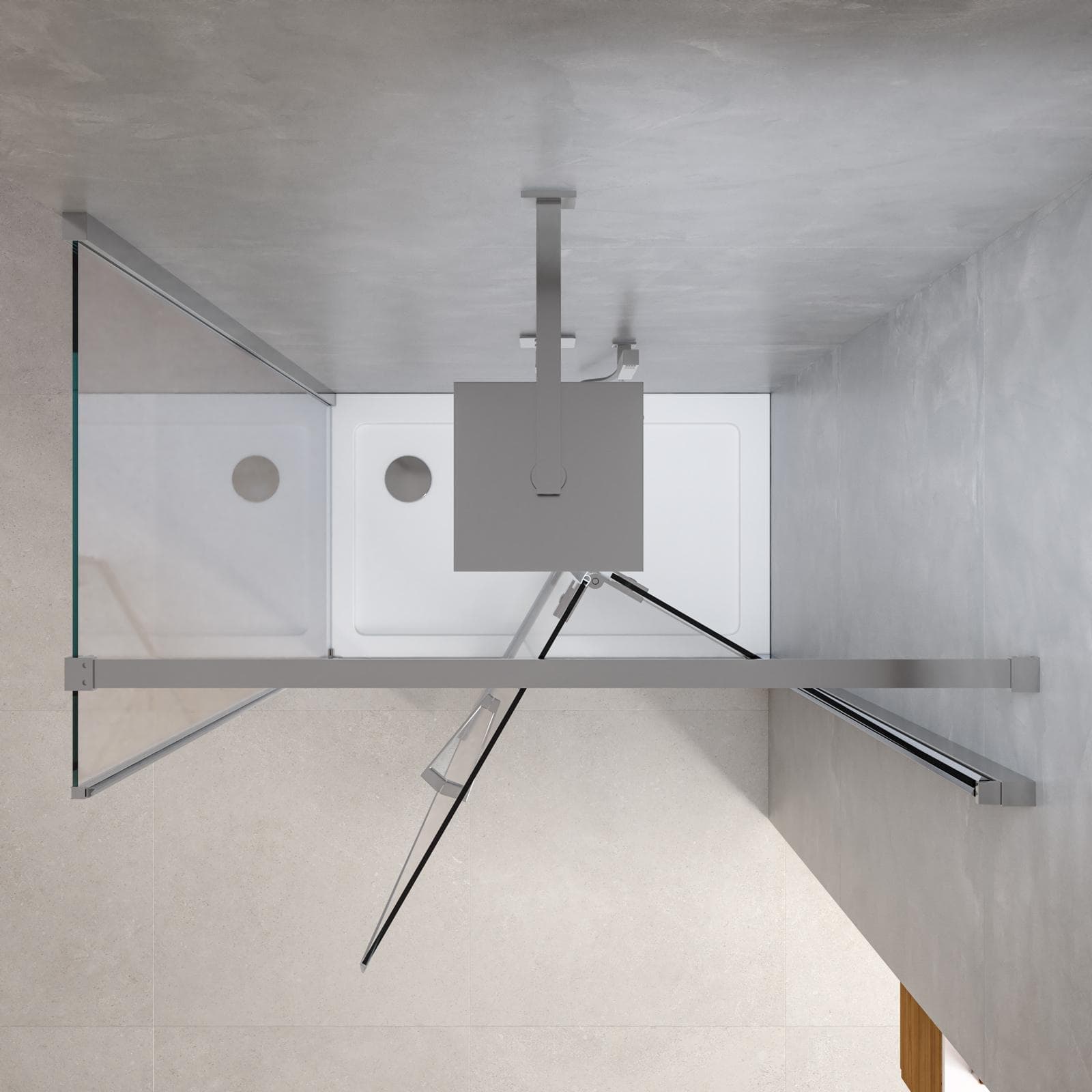 Box doccia 65x100 cm a soffietto vetro anticalcare trasparente profilo cromo 195h - Flexy