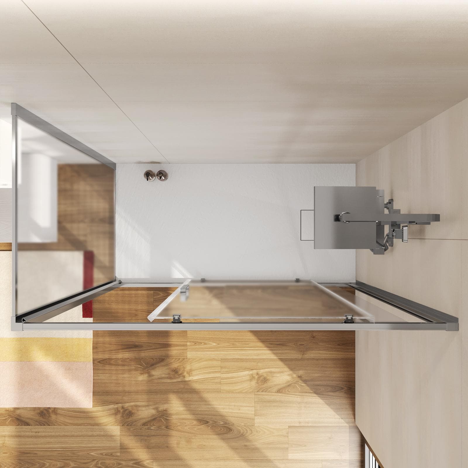 Box doccia 65x145 cm anta scorrevole vetro opaco profilo cromo 195h - Moritz