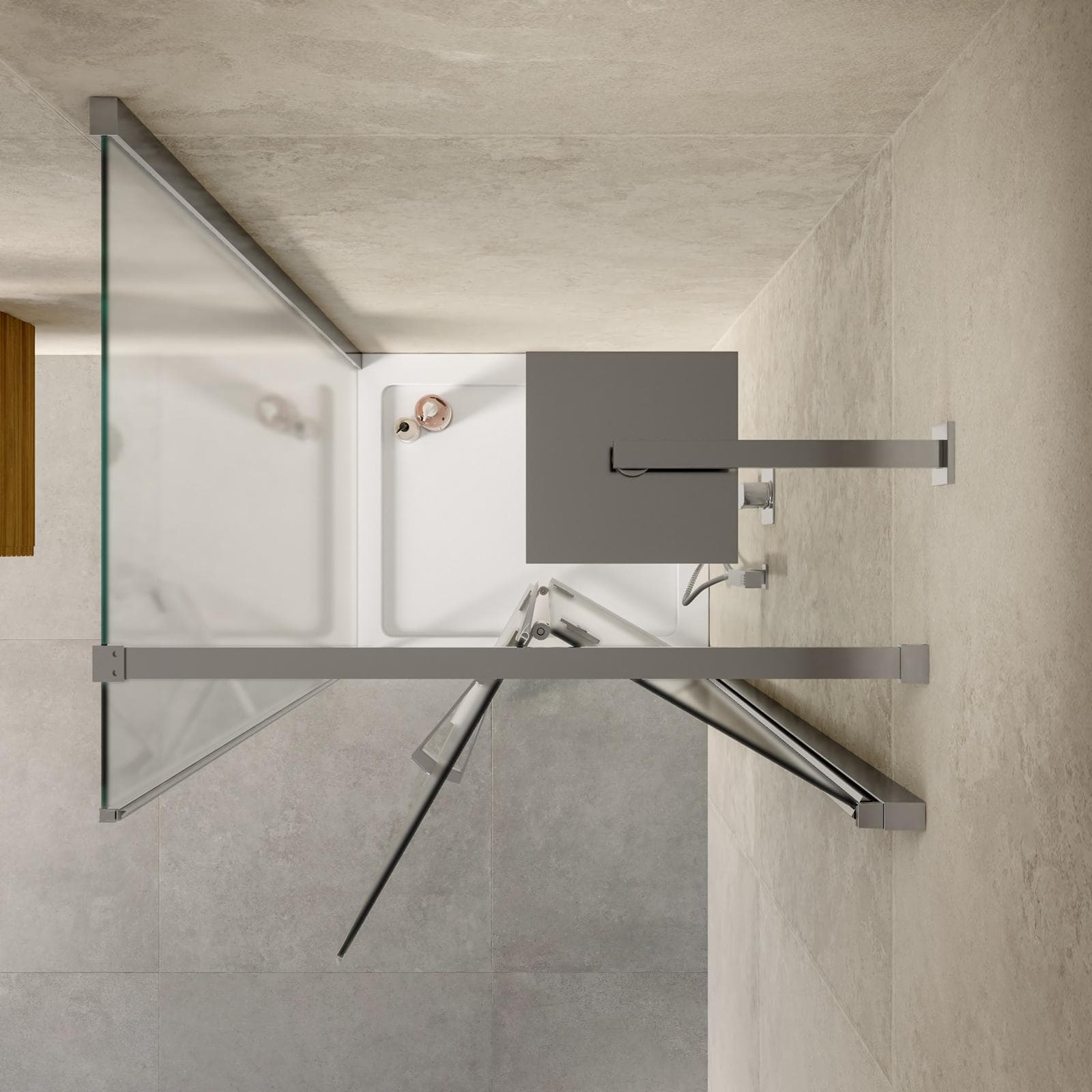 Box doccia 65x80 cm a soffietto vetro anticalcare opaco profilo opaco 195h - Flexy