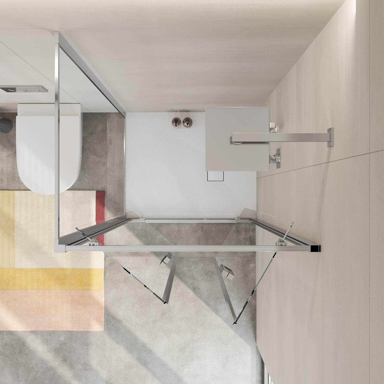 Box doccia 65x90 cm doppio battente vetro trasparente anticalcare profilo cromo 195h - Moritz