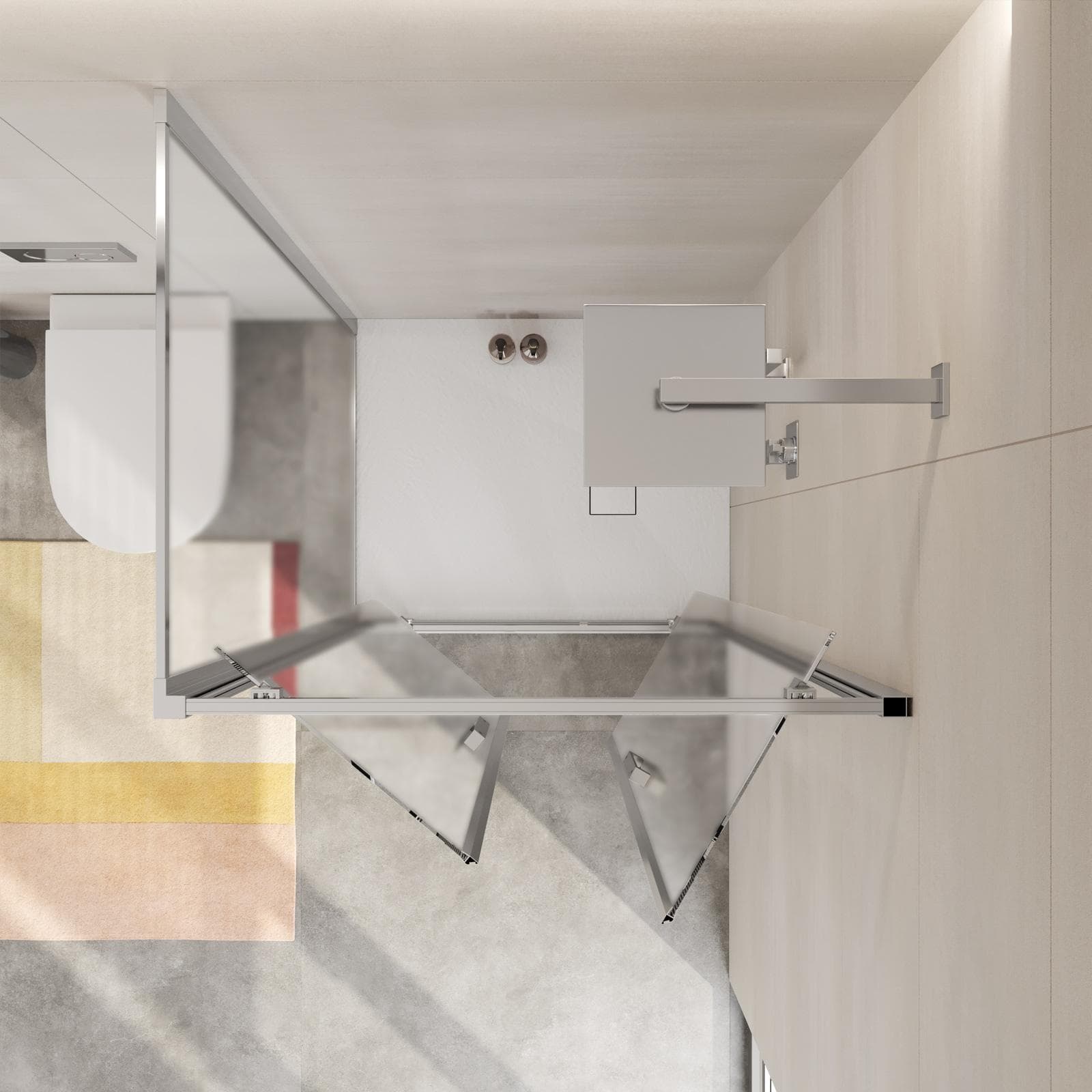 Box doccia 65x90 cm doppio battente vetro opaco profilo cromo 195h - Moritz