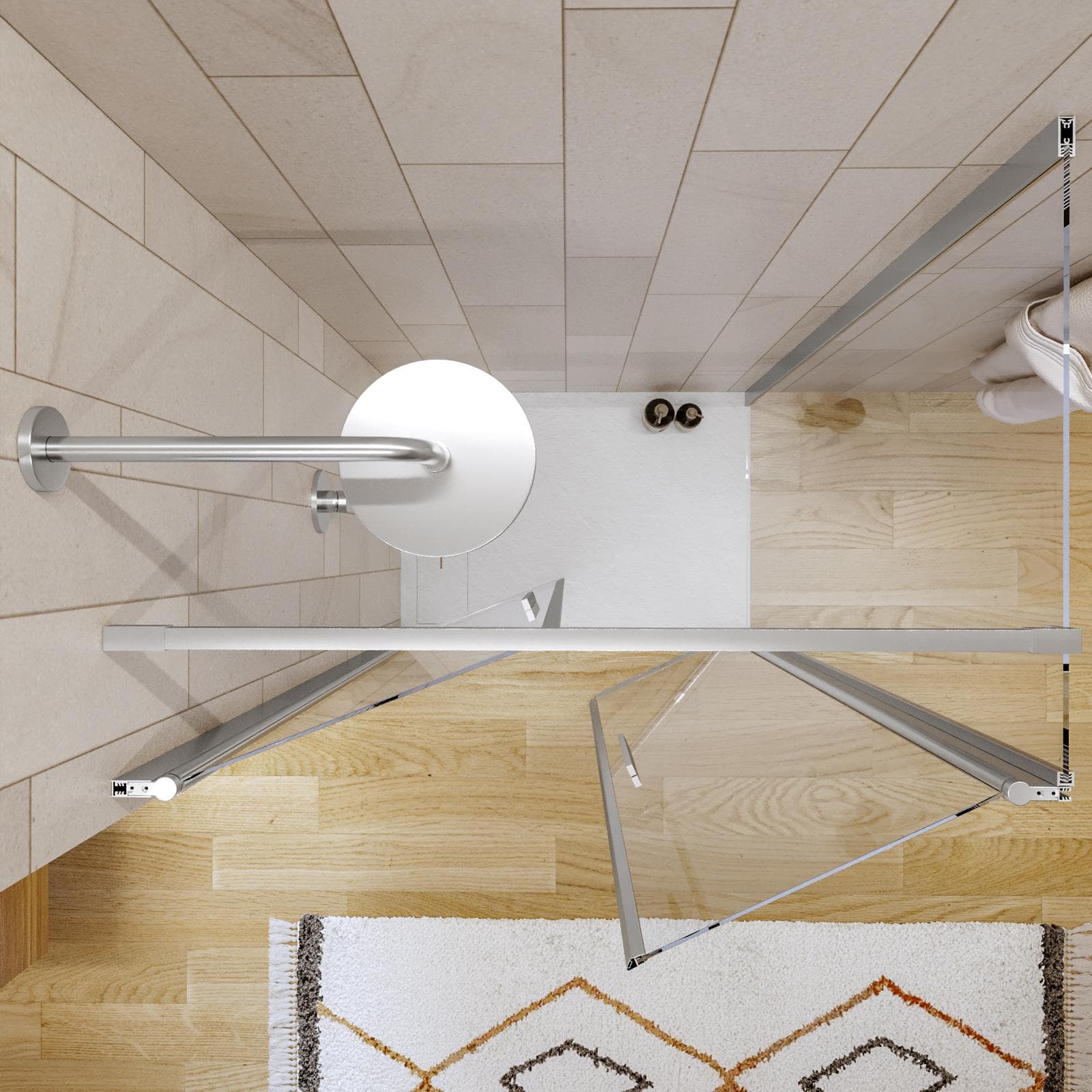 Box doccia 70x100 apertura saloon con vetro anticalcare trasparente e profilo cromo 195h - Lost