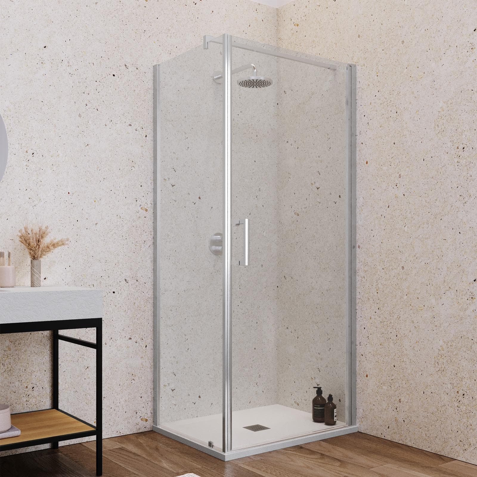 Box doccia 70X100 cm battente con vetro anticalcare trasparente e profilo cromo 200h - Artego