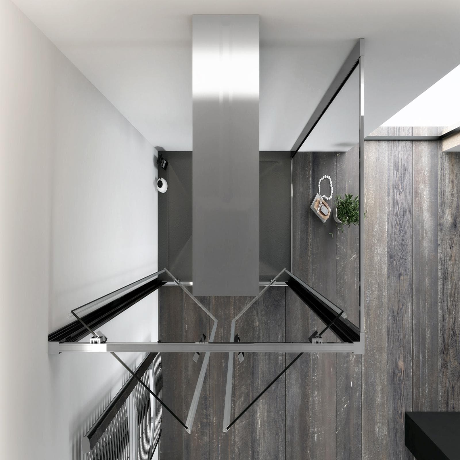 Box doccia 70x100 cm doppio battente vetro trasparente anticalcare profilo cromo 195h - Moritz