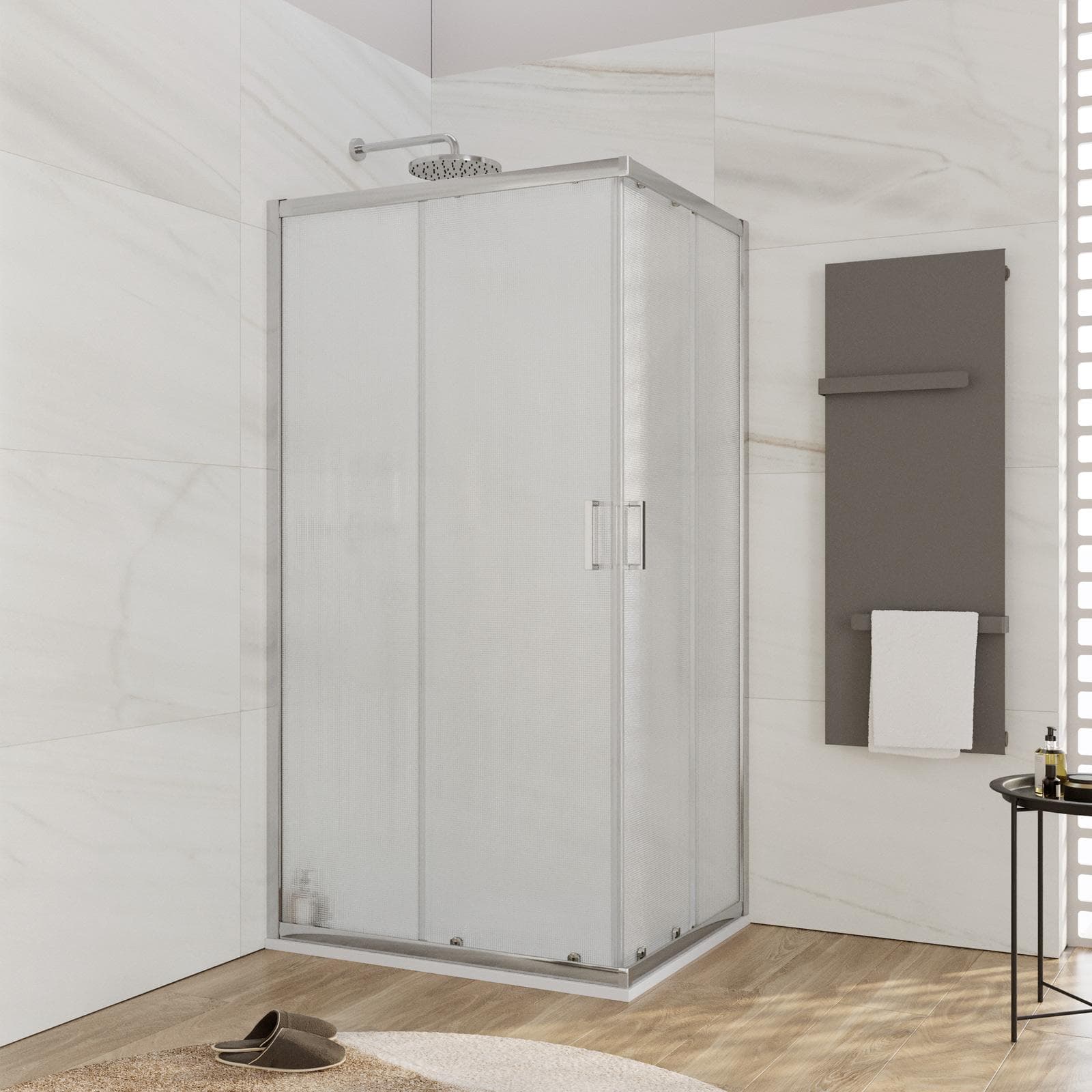 Box doccia 70x100 cm doppio scorrevole vetro temperato 6mm stampato 185h - Young