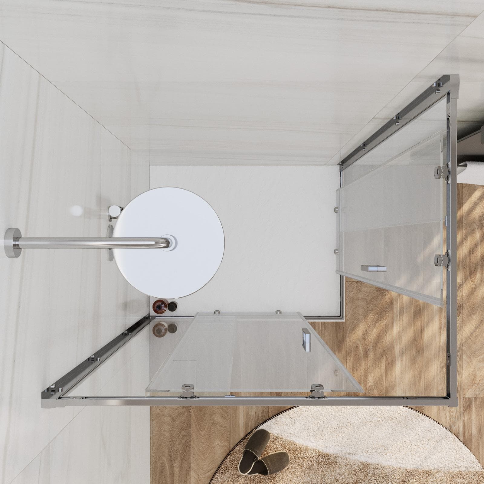 Box doccia 70x100 cm doppio scorrevole vetro temperato 6mm stampato 185h - Young