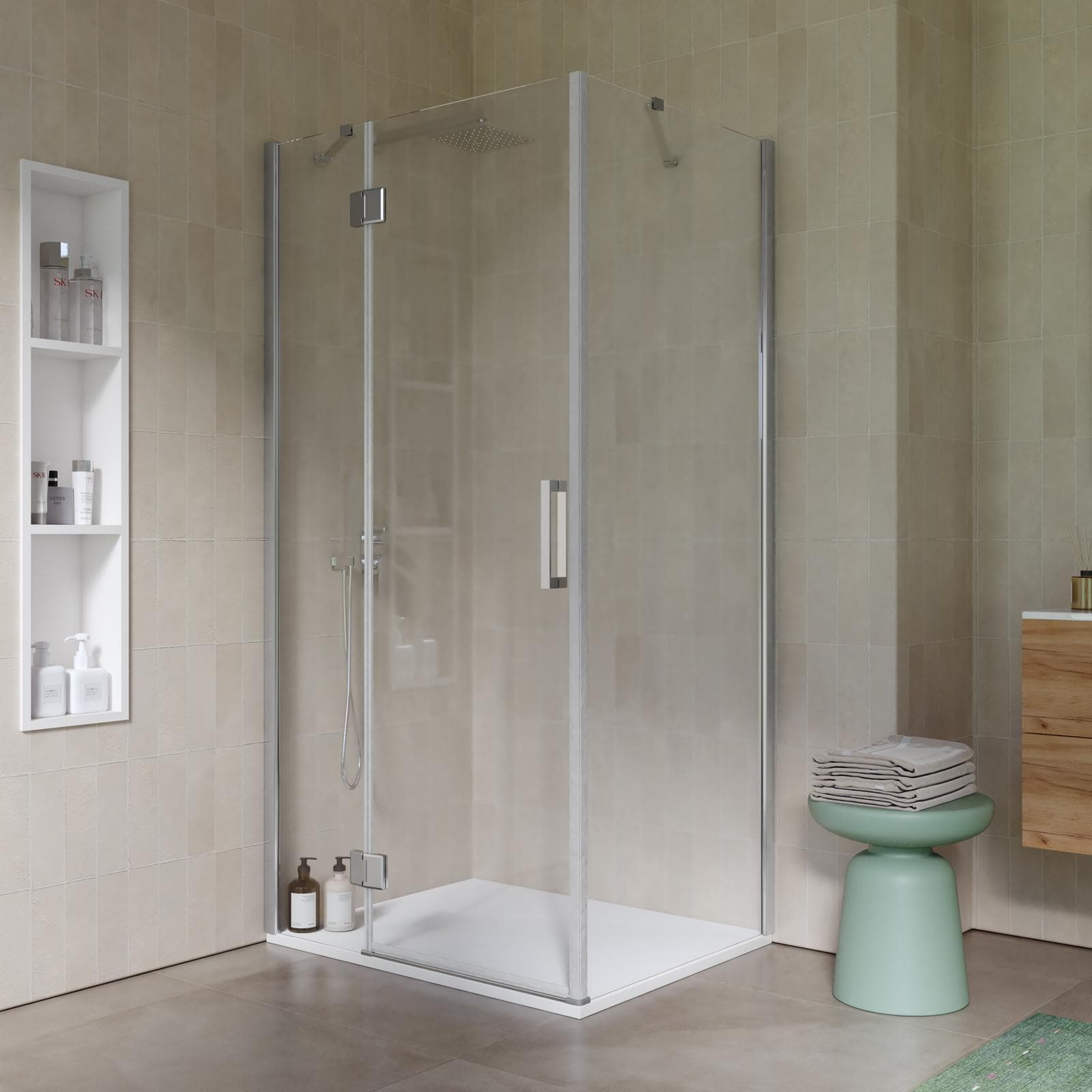 Box doccia 70x100 cm battente vetro temperato anticalcare 195h - Closet
