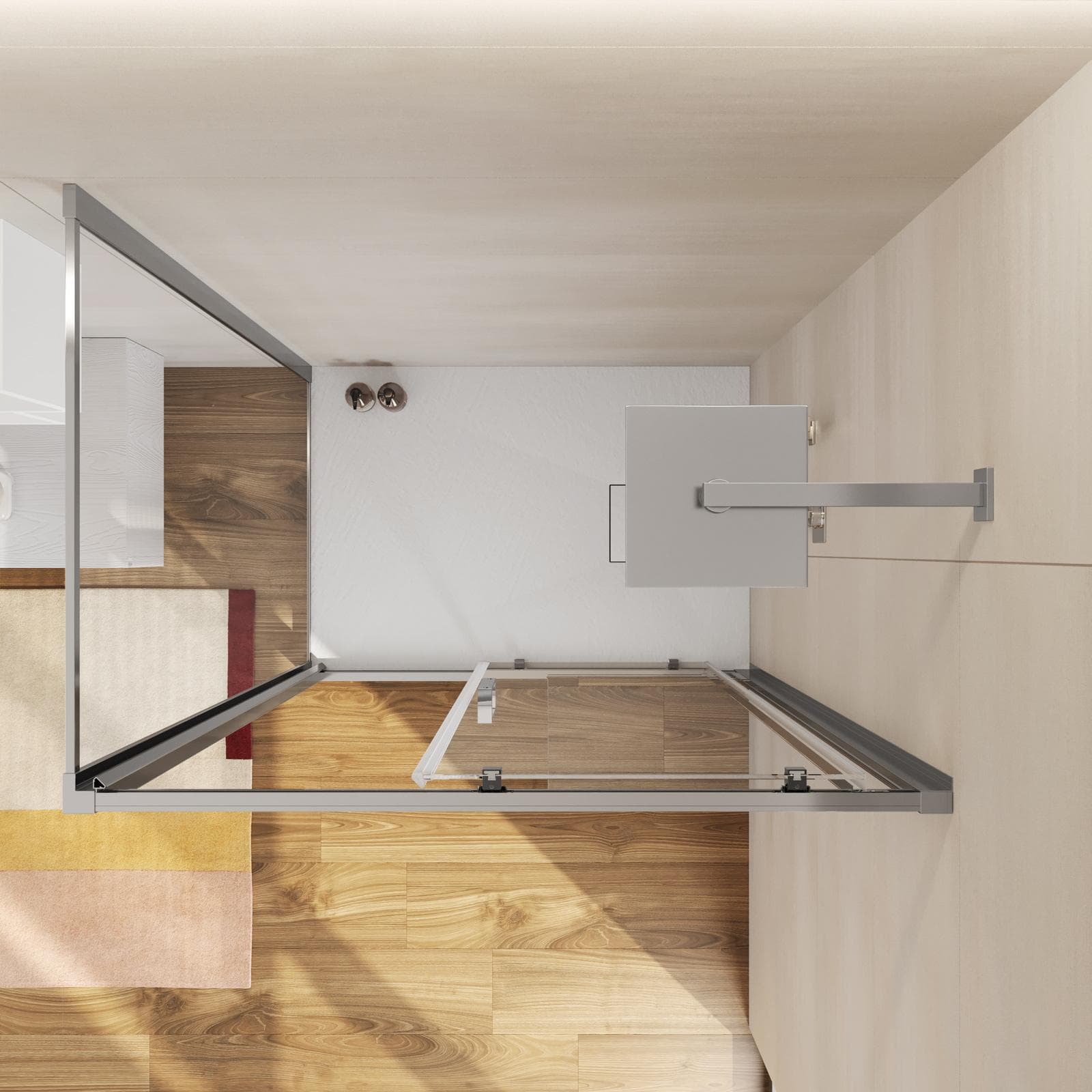 Box doccia 70x105 cm scorrevole vetro trasparente anticalcare profilo cromo 195h - Moritz