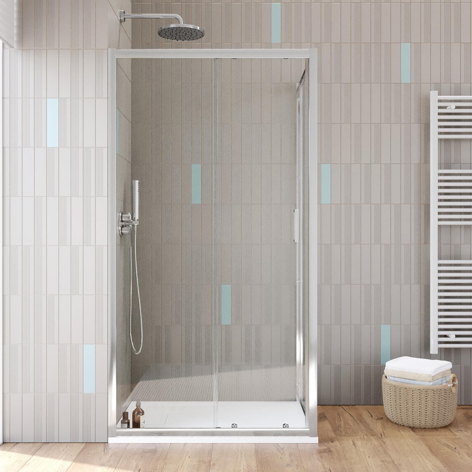 Box doccia 70x105 cm scorrevole vetro temperato 6mm trasparente 185h - Young