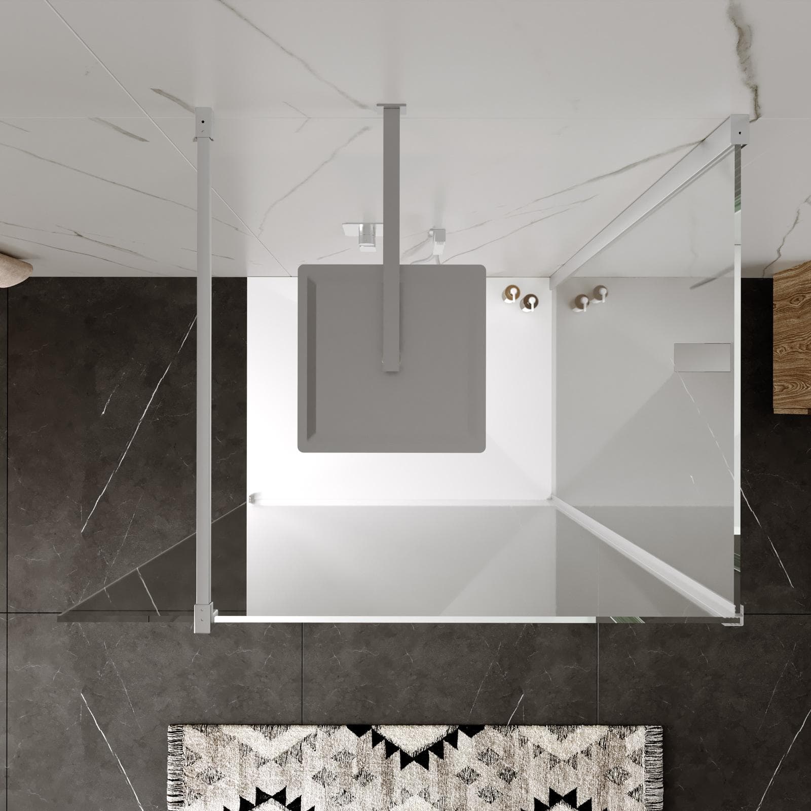 Box doccia walk-in 70x110 cm angolare con vetro trasparente e profilo cromo 200h - Keep