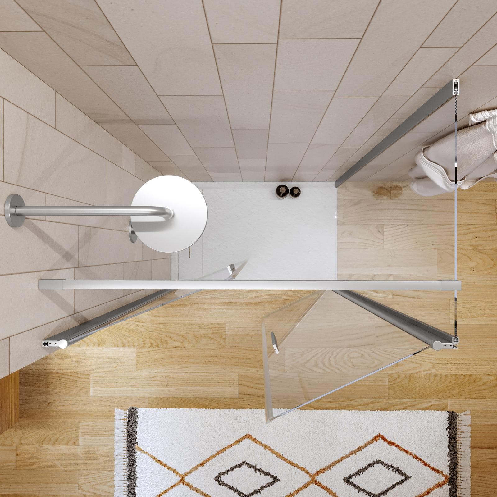 Box doccia 70x110 apertura saloon con vetro anticalcare trasparente e profilo cromo 195h - Lost
