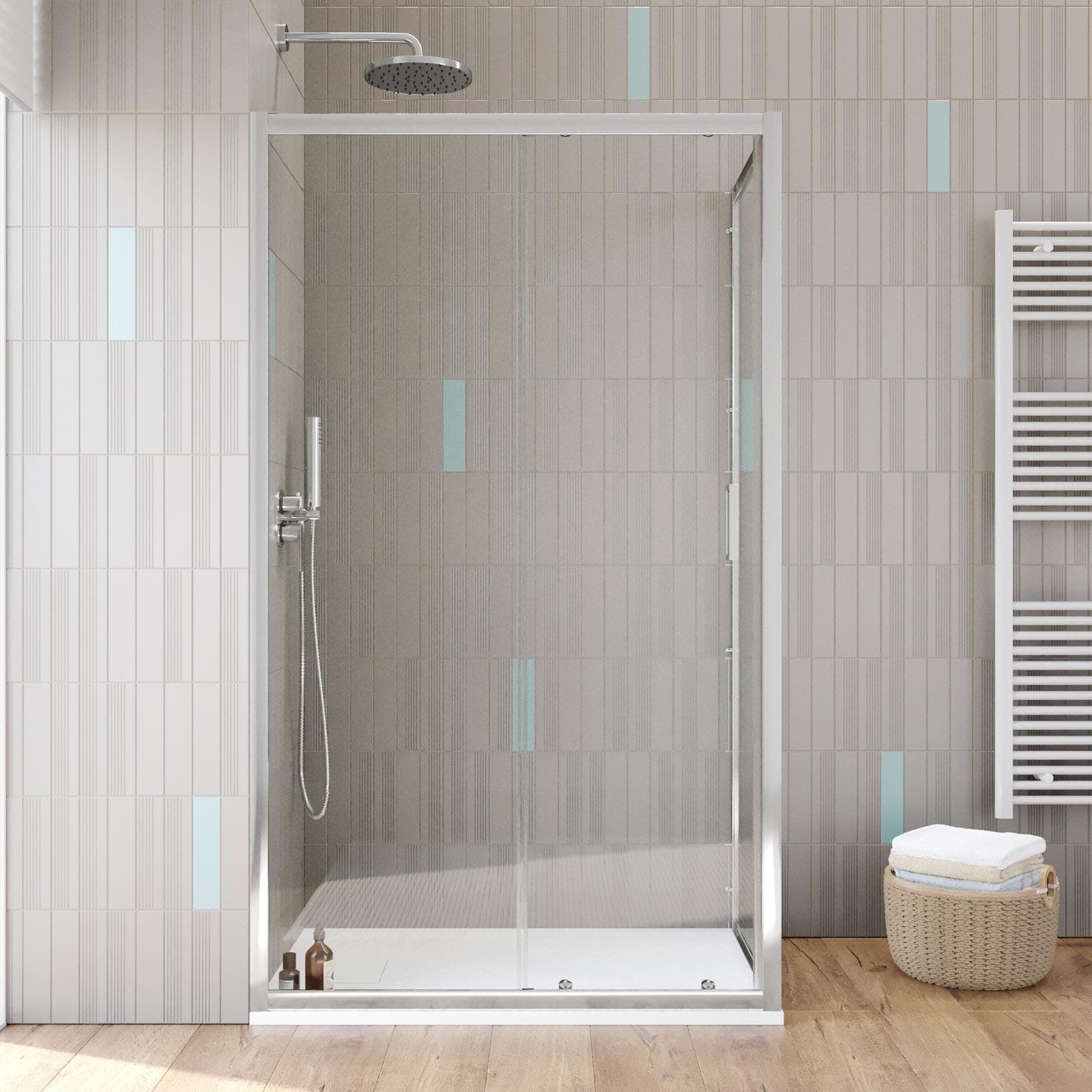 Box doccia 70x110 cm scorrevole vetro temperato 6mm trasparente 185h - Young