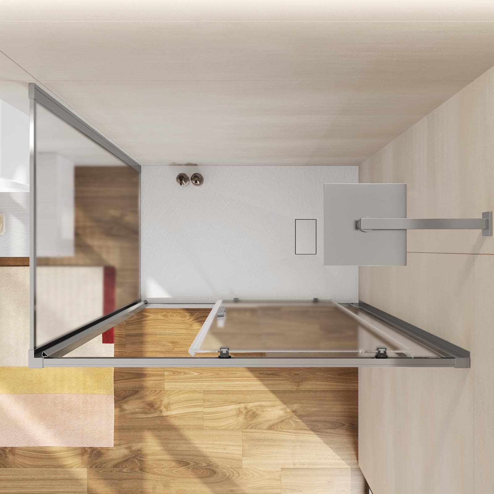 Box doccia 70x115 cm anta scorrevole vetro opaco profilo cromo 195h - Moritz