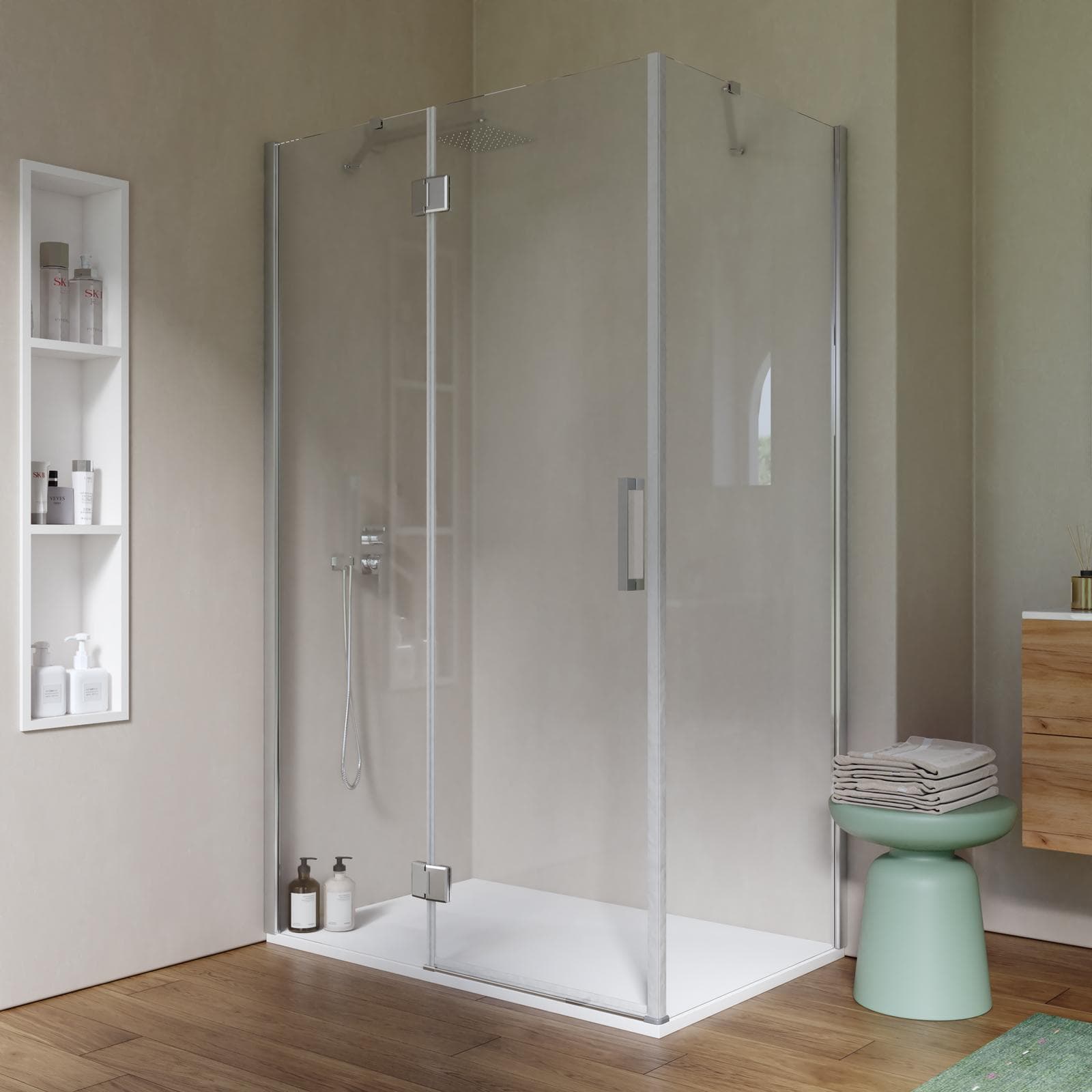 Box doccia 70x120 cm battente vetro temperato anticalcare 195h - Closet
