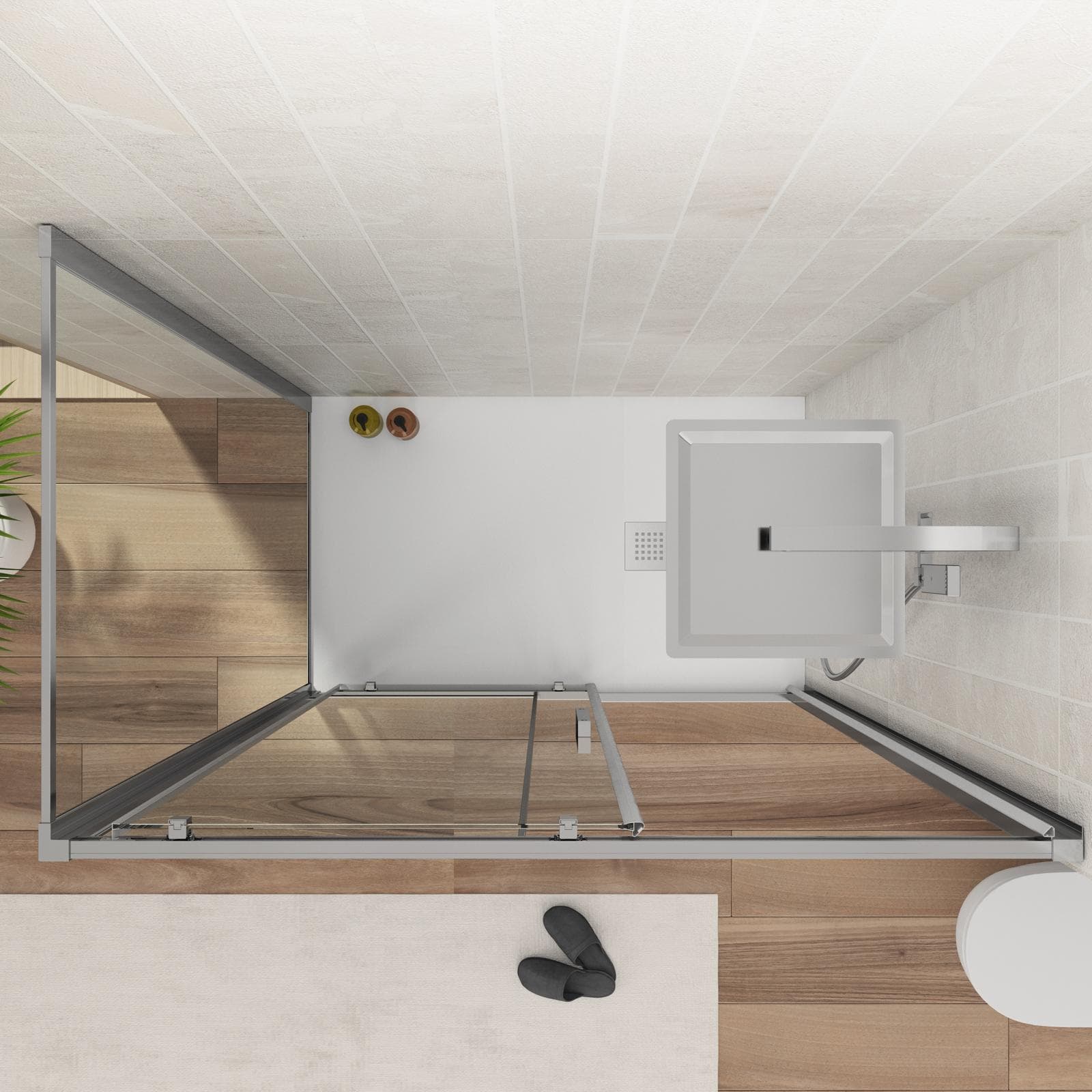 Box doccia 70x120 cm scorrevole vetro trasparente anticalcare profilo cromo 195h - Moritz
