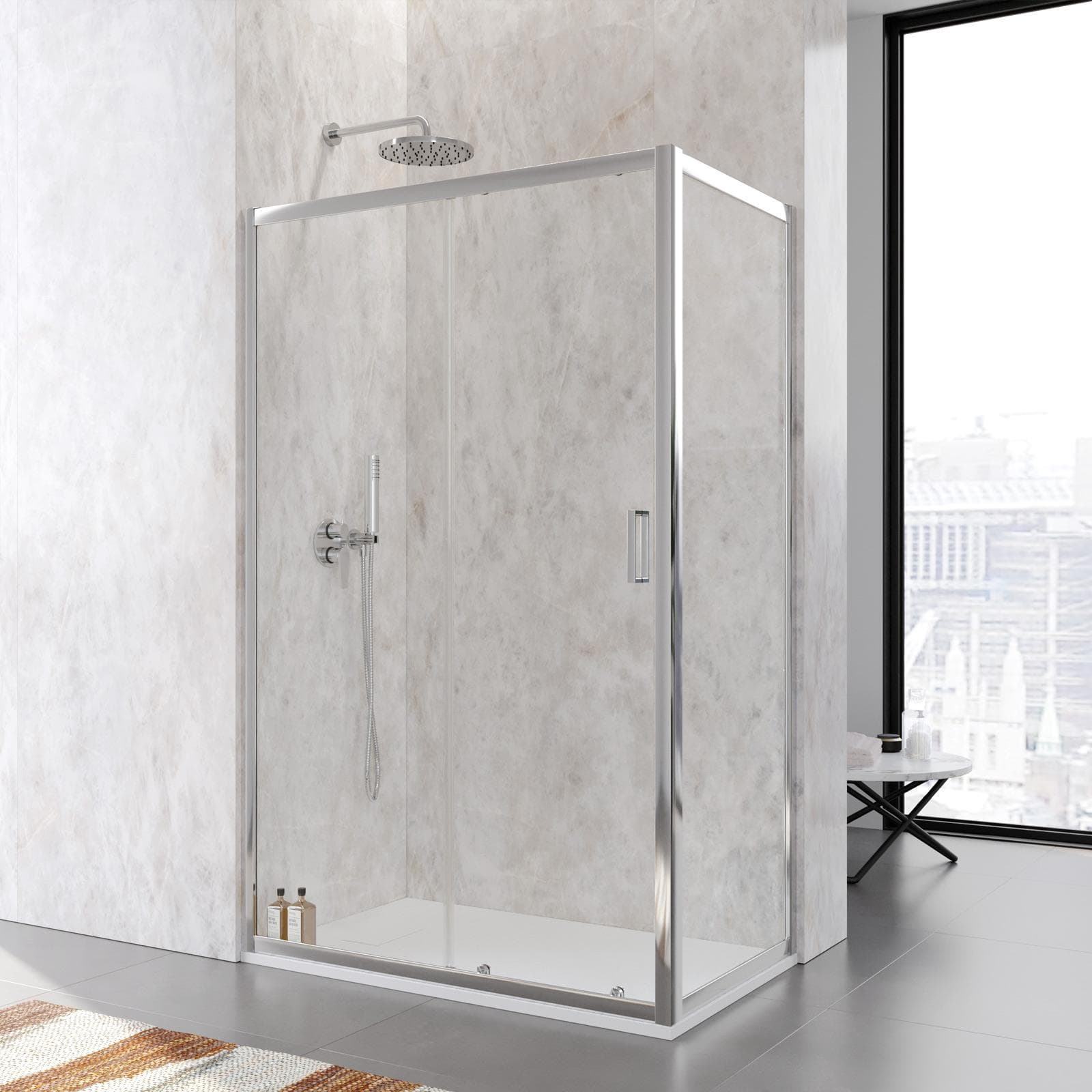 Box doccia 70x120 cm scorrevole vetro temperato 6mm trasparente 185h - Young