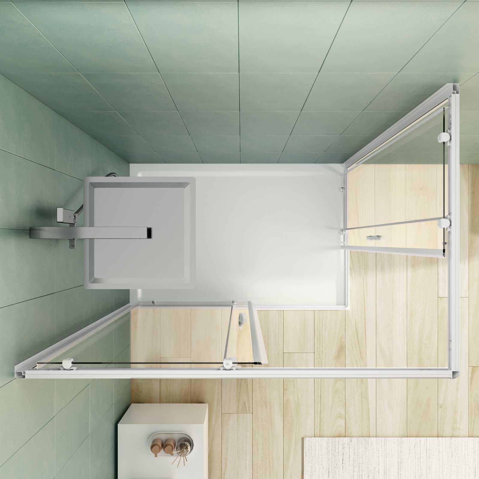 Box doccia 70X120 cm scorrevole con vetro trasparente e profilo bianco 185h - Lite