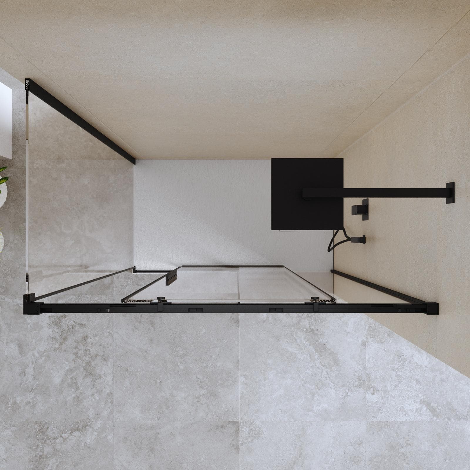 Box doccia 70x120 cm scorrevole vetro anticalcare 8 mm trasparente profilo nero opaco 200 h - Alissa