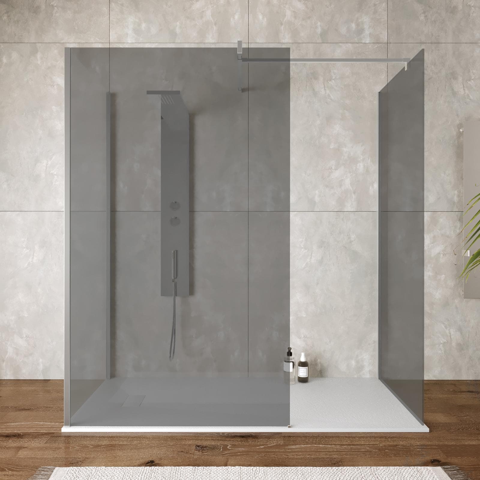 Box doccia 70x120x70 tre lati per sostituzione vasca da bagno walk-in fume - Keep