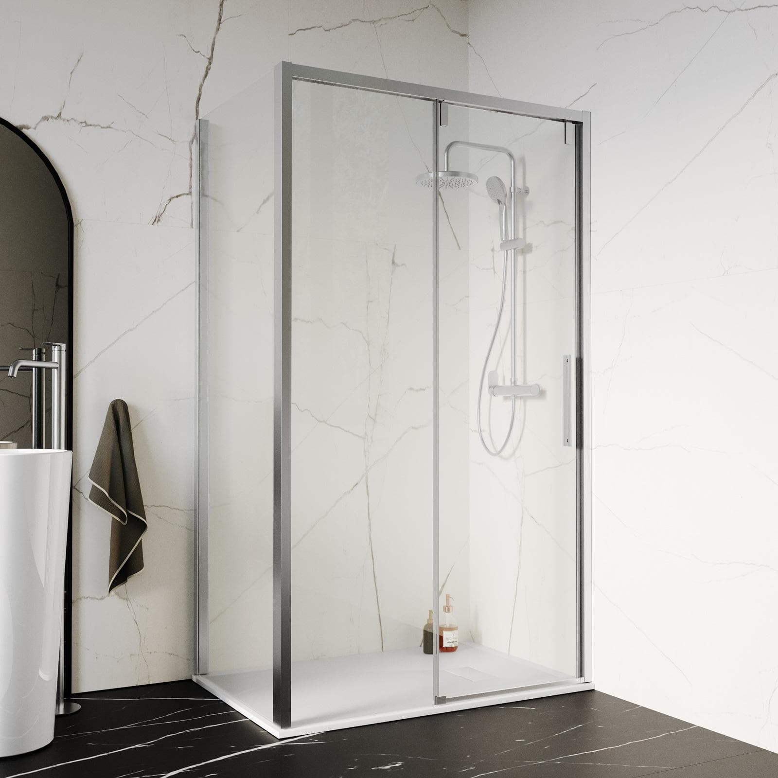 Box doccia 70x130 cm scorrevole SoftClose 8mm anticalcare 200h - Anthea