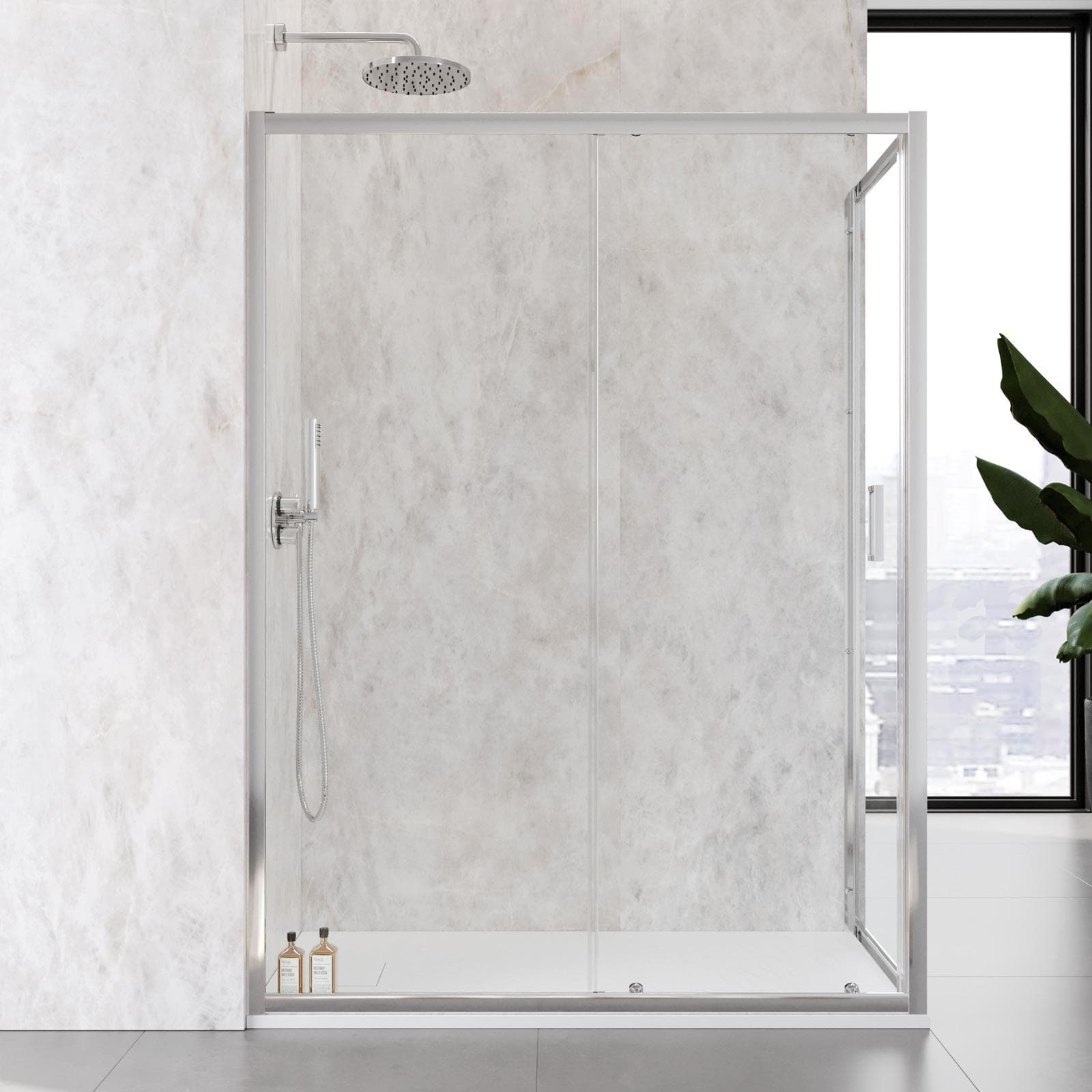 Box doccia 70x140 cm scorrevole vetro temperato 6mm trasparente 185h - Young