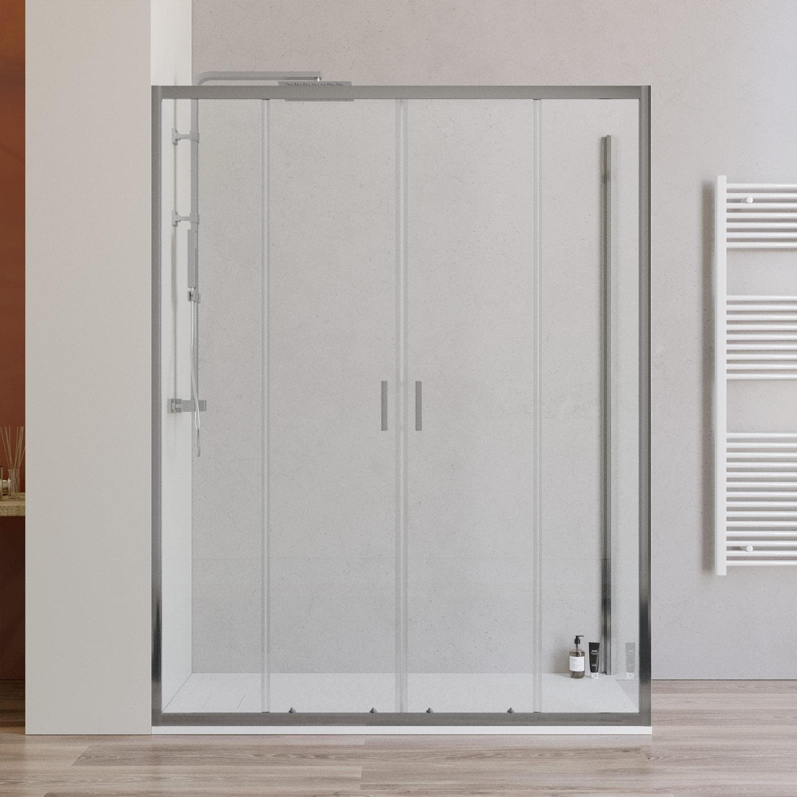 Box doccia 70x150 cm doppio scorrevole con vetro trasparente e profilo cromo 200h - Skin