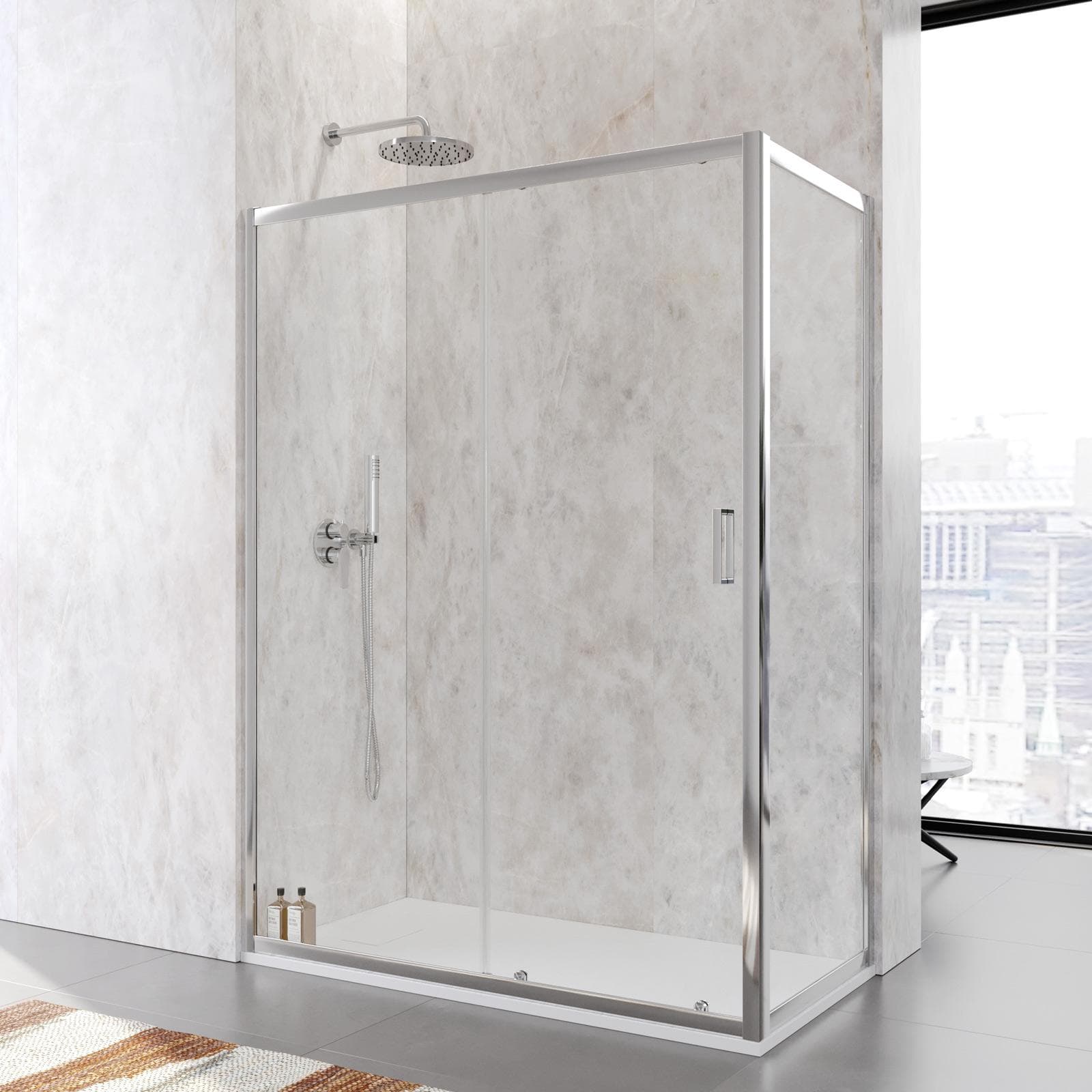 Box doccia 70x150 cm scorrevole vetro temperato 6mm trasparente 185h - Young